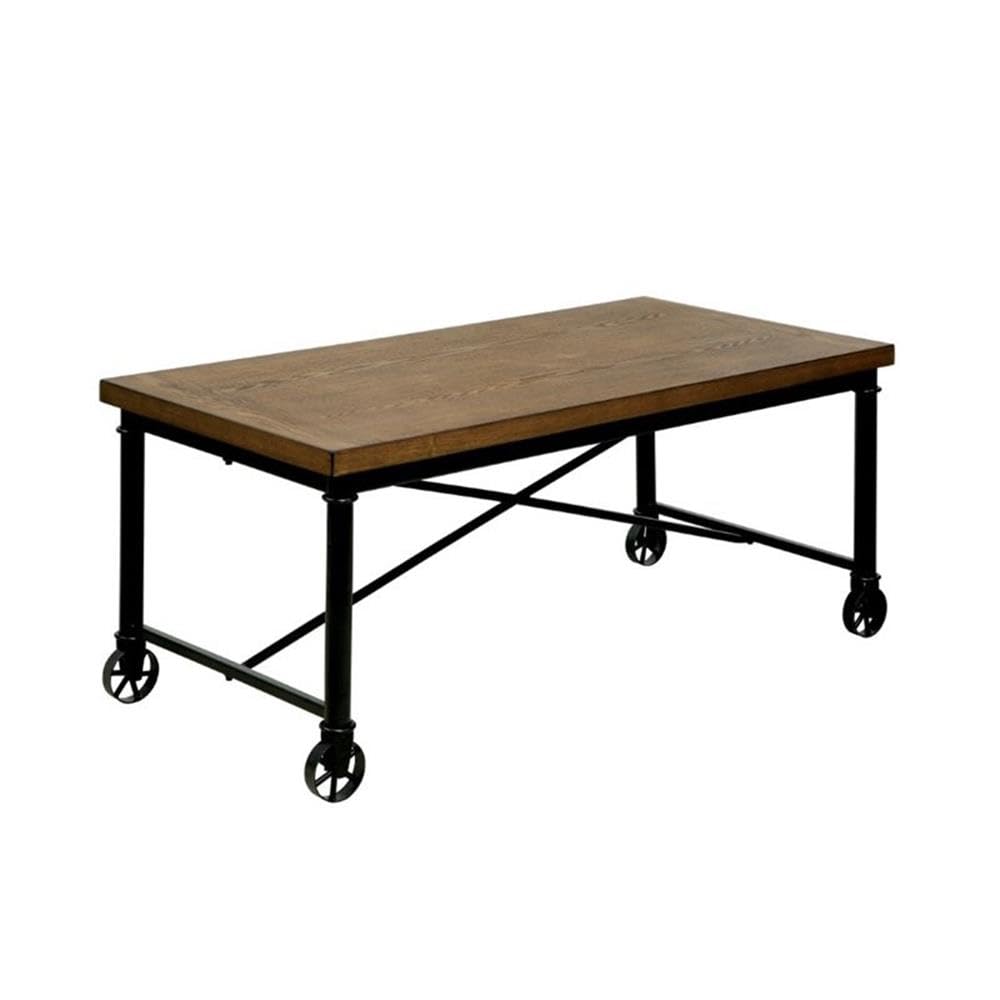 BOWERY HILL 3-Piece Coffee Table Set - Medium Oak Finish - Modern Living Room Furniture for Small Spaces - Perfect for Apartments, Condos & Cozy Homes
