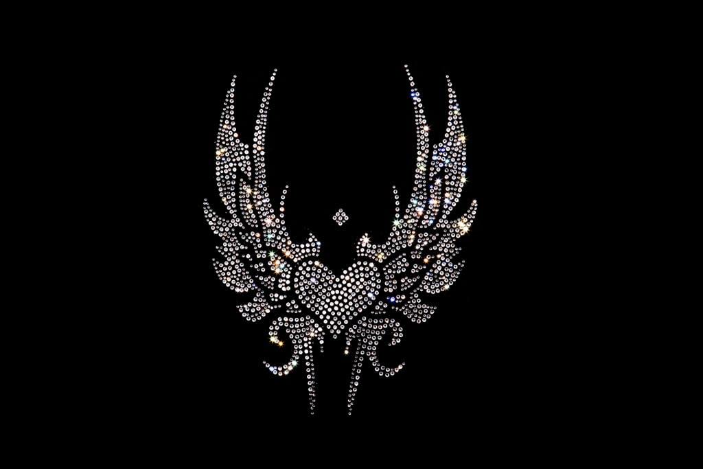 Black Tribal Angel Wings Iron-on Rhinestone Patch for Jackets, Vests & Costumes - Gothic Fashion Accessory for DIY Clothing & Cosplay