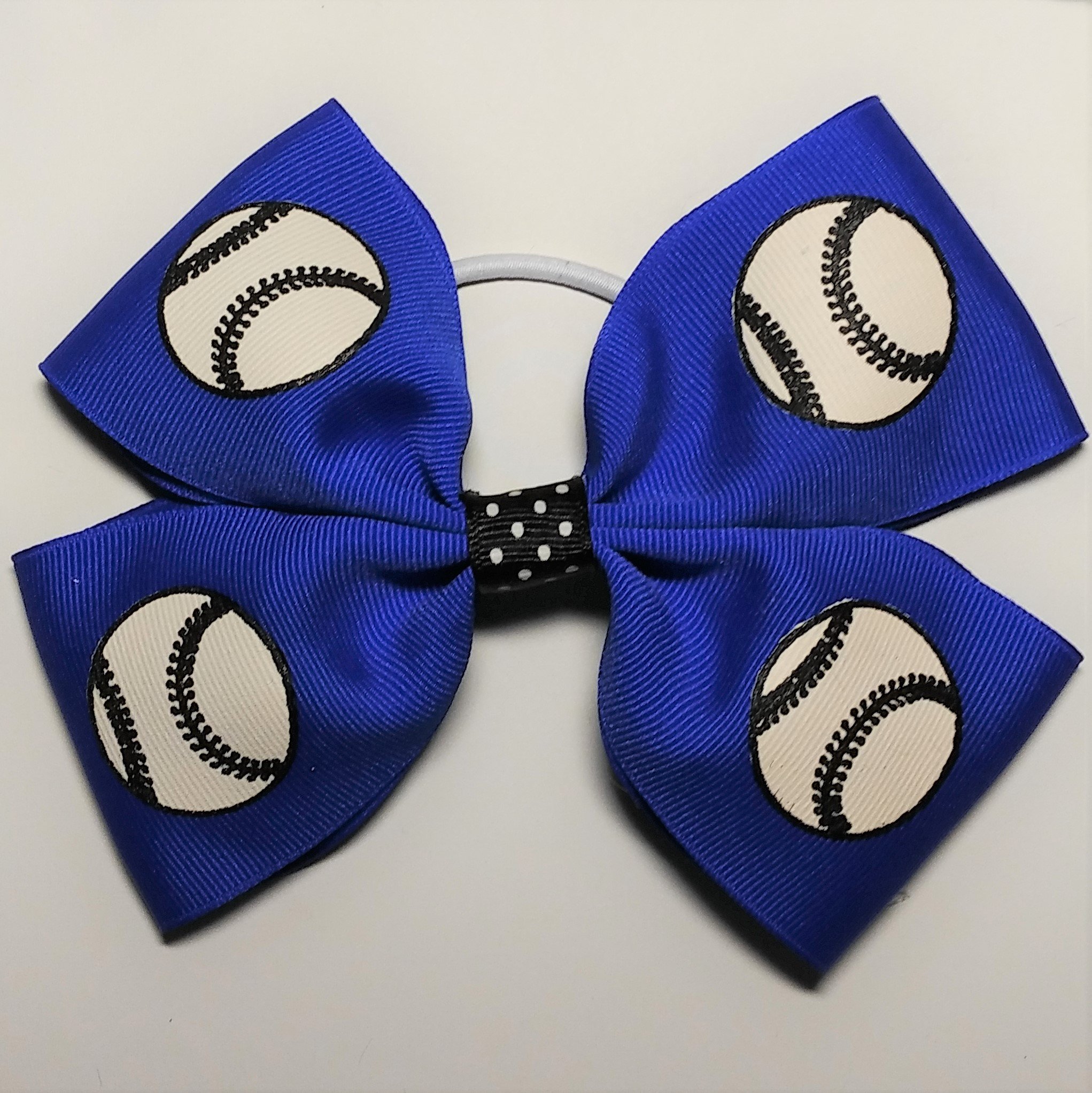 USA-Made Four Loop Softball Baseball Hair Bow - Royal Blue - Perfect for Games, Practice & Team Spirit Accessories