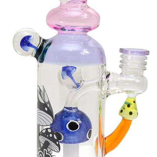 Premium Cheech Mushroom Dab Rig with Percolator - 10mm Glass Water Pipe for Concentrates | Perfect for Home Use, Parties & Cannabis Enthusiasts