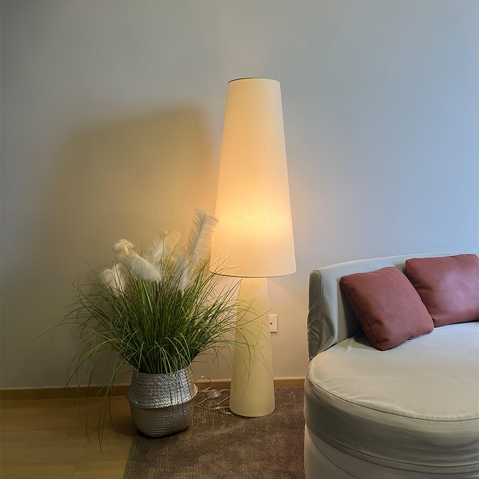 Modern Column Fabric Floor Lamp - Elegant Standing Light for Living Room, Bedroom & Office - Perfect for Reading, Relaxing & Ambient Lighting