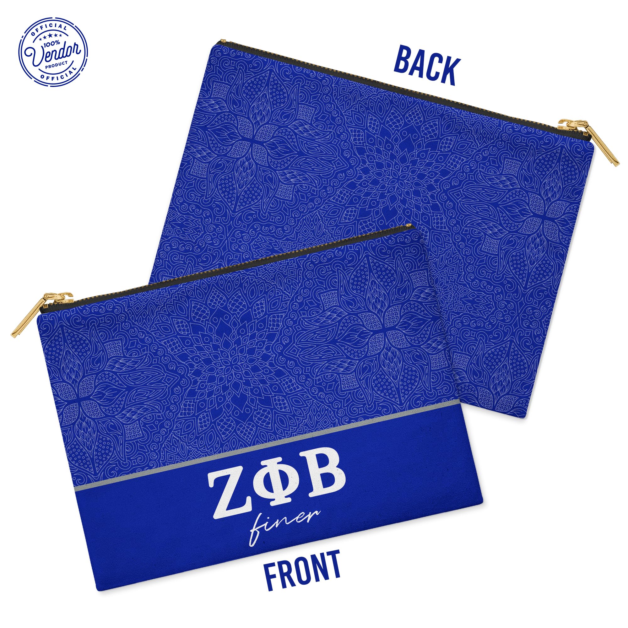 Zeta Phi Beta Sorority Cosmetic Bag - Official Greek Makeup Pouch & Travel Organizer for College Sisters | Perfect for Sorority Events, Campus Life, and Travel Accessories