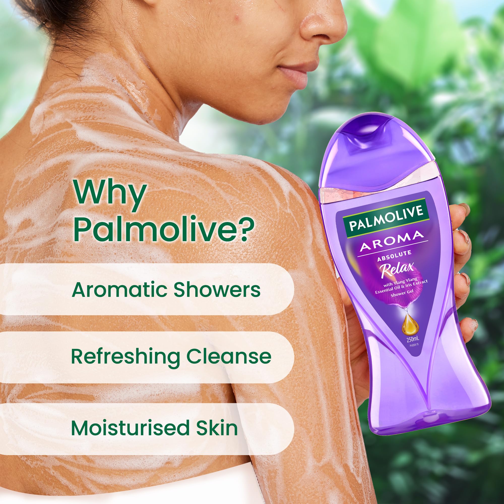 Palmolive Iris Flower & Ylang Ylang Essential Oil Body Wash - Moisturizing & Relaxing Shower Gel for Soft, Youthful Skin | Paraben-Free, Silicone-Free, pH Balanced | 2-Pack (17oz Each) | Perfect for Stress Relief & Aromatherapy Bath Time