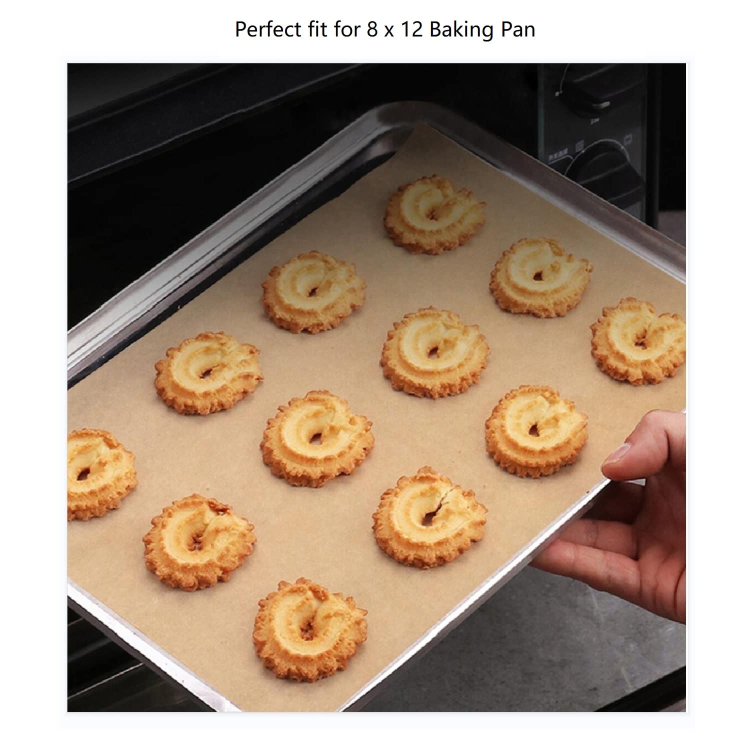 7.5x11.5 Inches Unbleached Parchment Paper Sheets - 100-Pack Non-Stick Baking Paper for Cooking, Grilling, Steaming & Air Frying | Perfect for Cookies, Hamburgers, Pans & More | Eco-Friendly Kitchen Essential