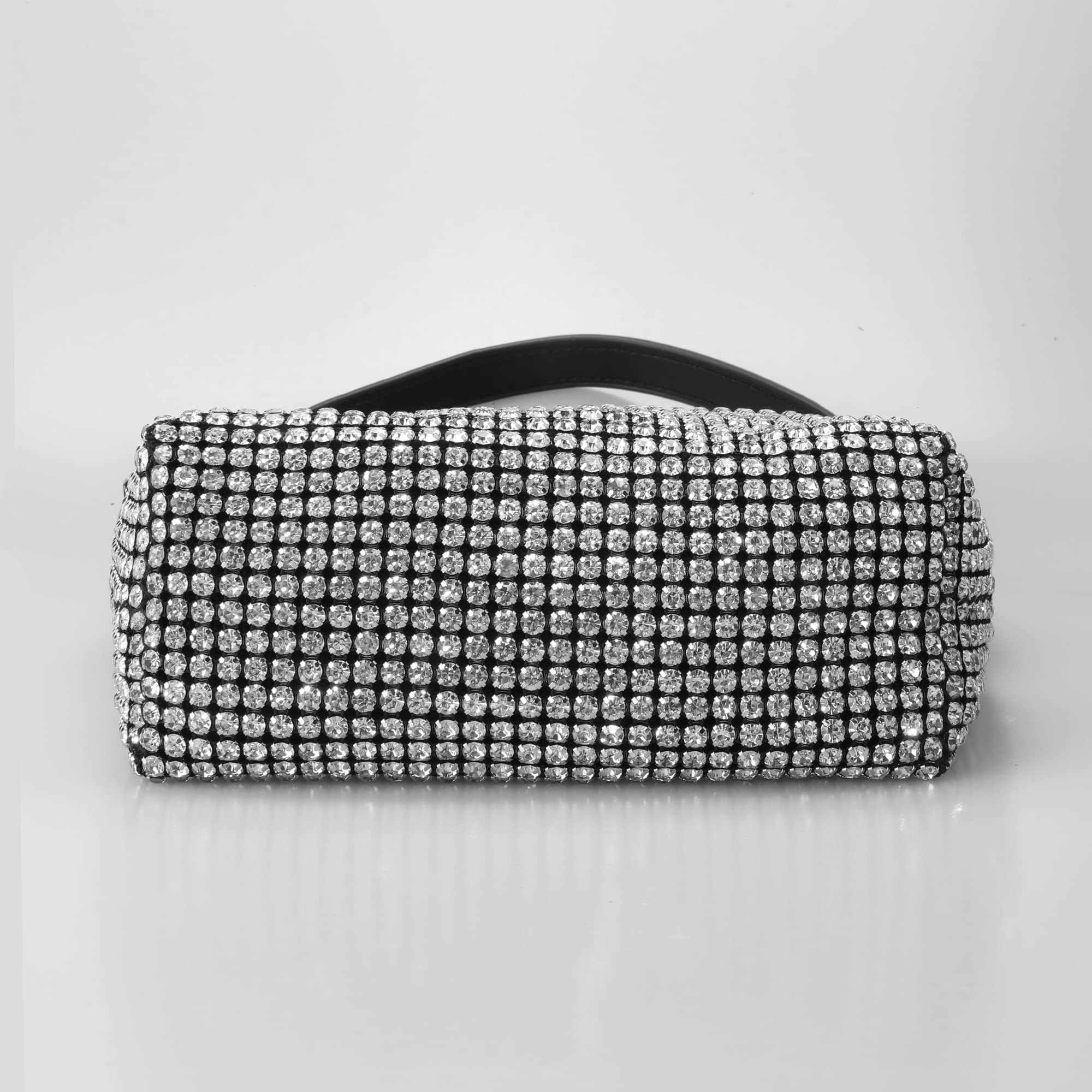Sparkly Rhinestone Evening Purse for Women - Elegant Silver Clutch Bag for Parties, Weddings & Special Events