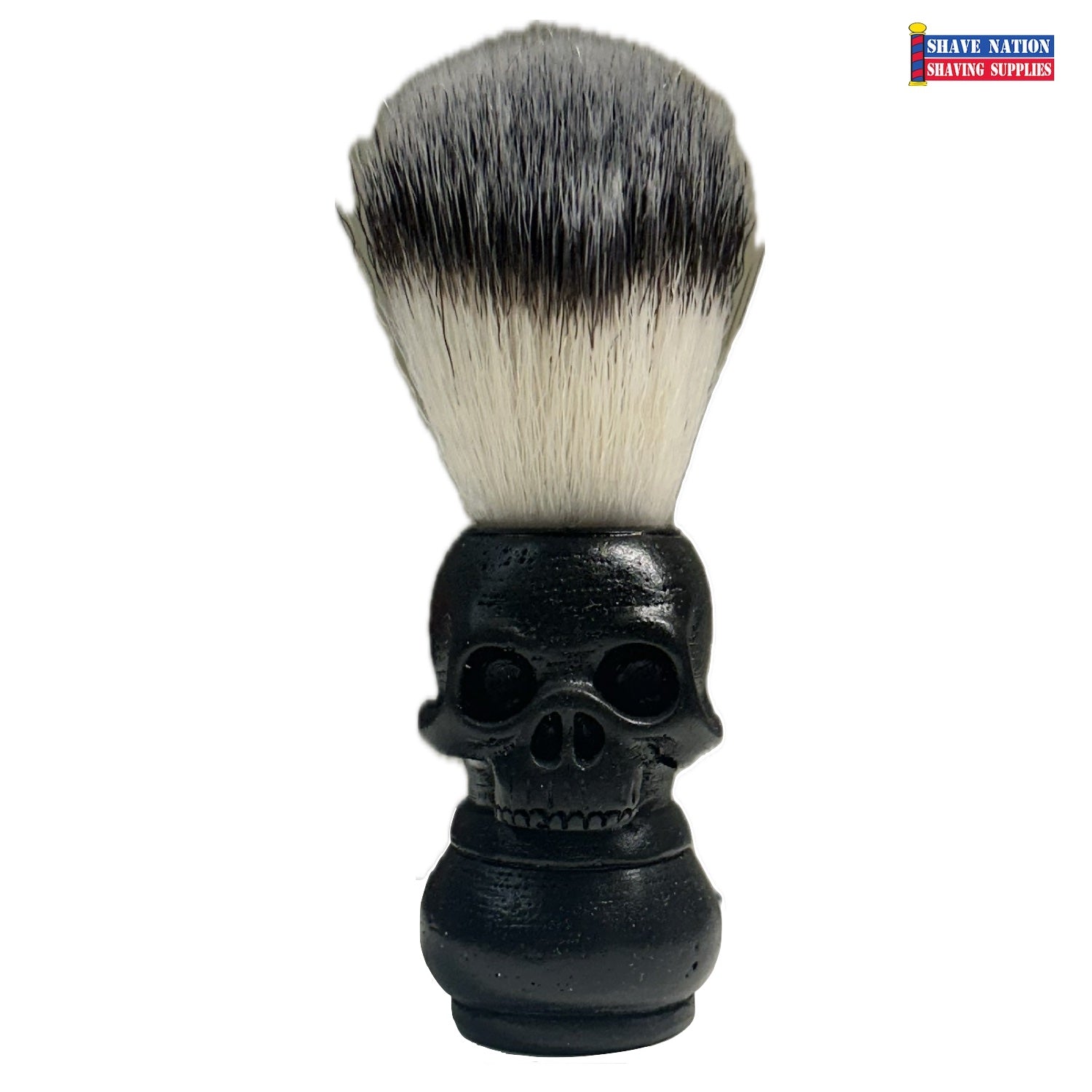 Premium Synthetic Shaving Brush with Ergonomic Skull Handle - Soft Bristles for Smooth Shaving - Perfect for Wet Shaving & Travel Grooming Kits