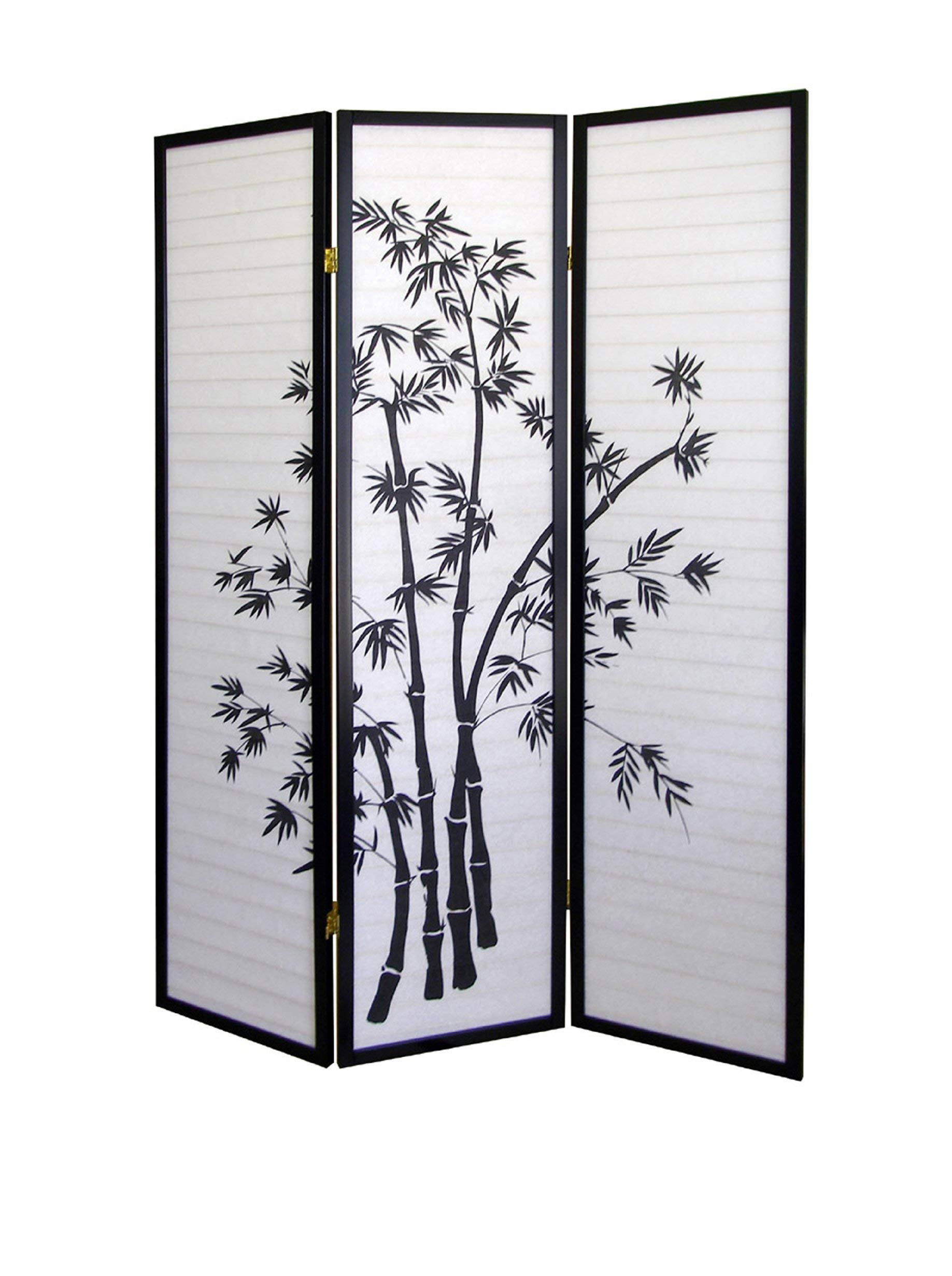 ORE Furniture International 3-Panel Bamboo Room Divider Screen - Natural Wood Privacy Partition for Home, Office & Studio Decor