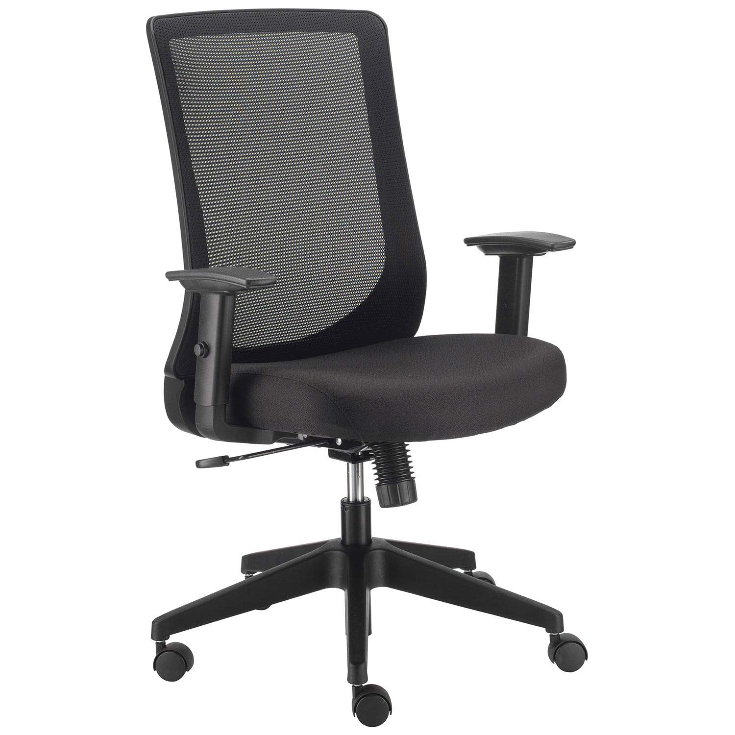 Ergonomic Mesh Back Office Chair with Fabric Seat - Black | Comfortable & Breathable for Home & Office Workspaces