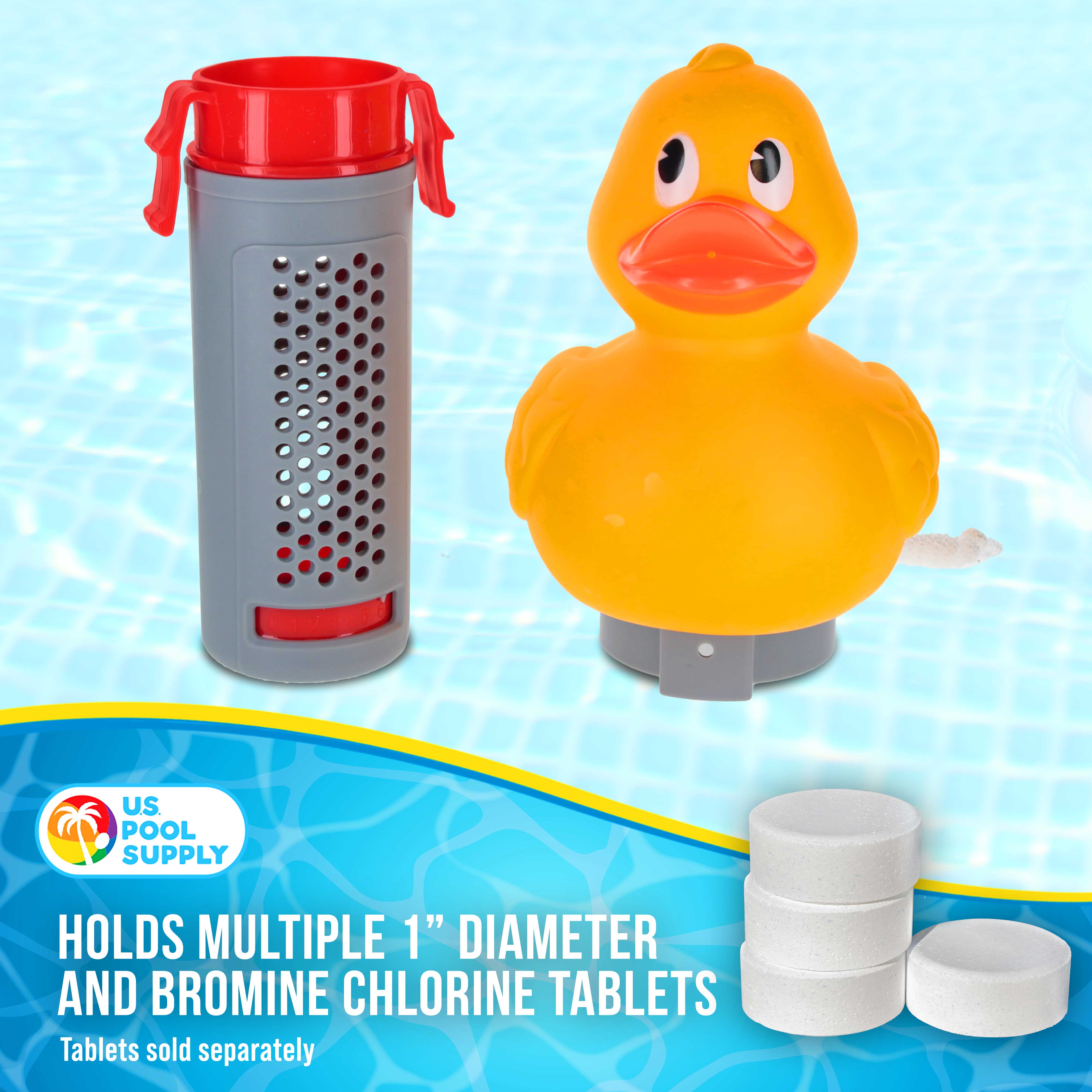Floating Spa & Hot Tub Chlorine Dispenser - Duck Design for Small Pools | Holds 1 Tablet, 6 Flow Settings | Perfect for Backyard Relaxation & Pool Maintenance