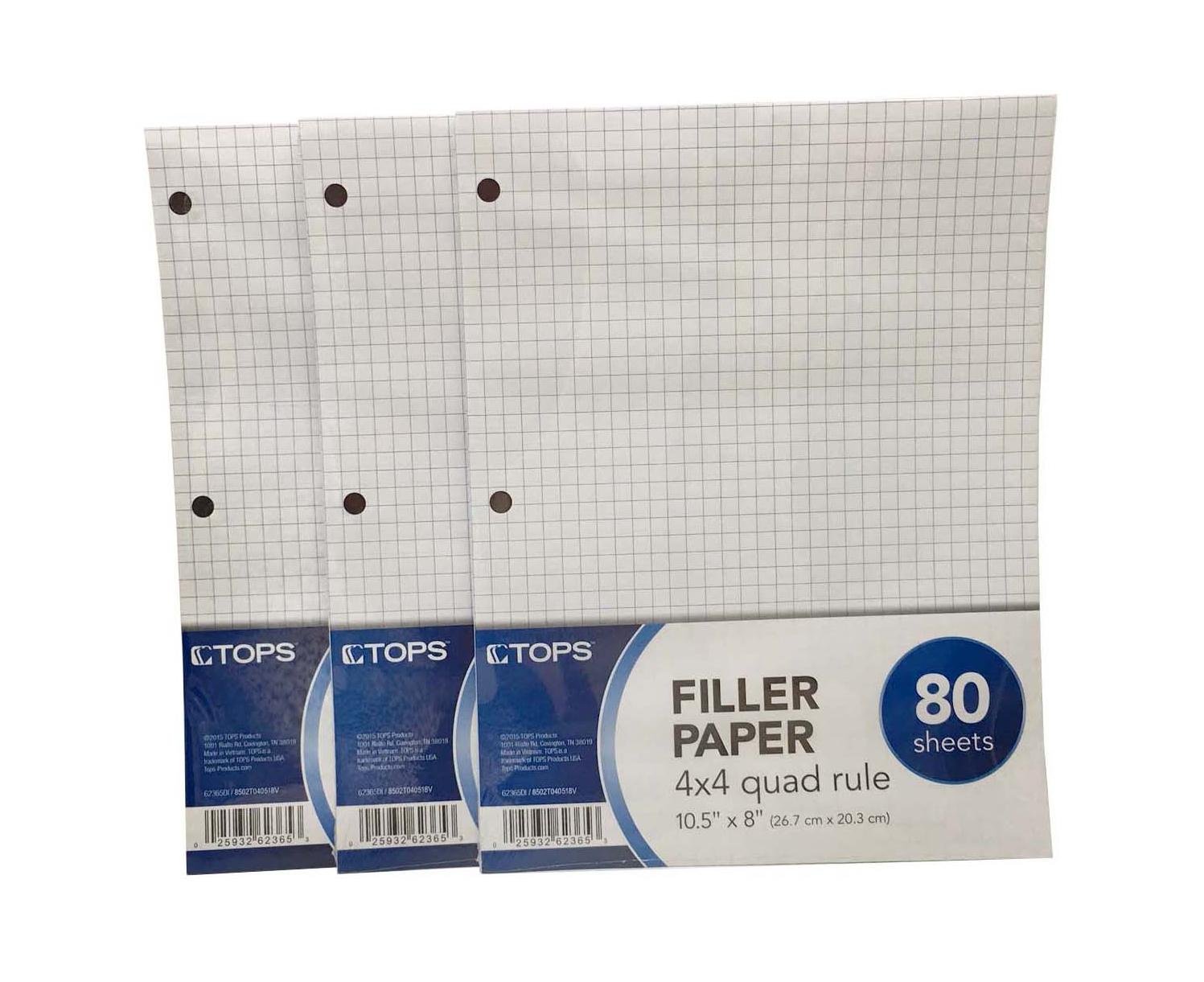 Quad Ruled Filler Paper 240 Sheets - 8.5
