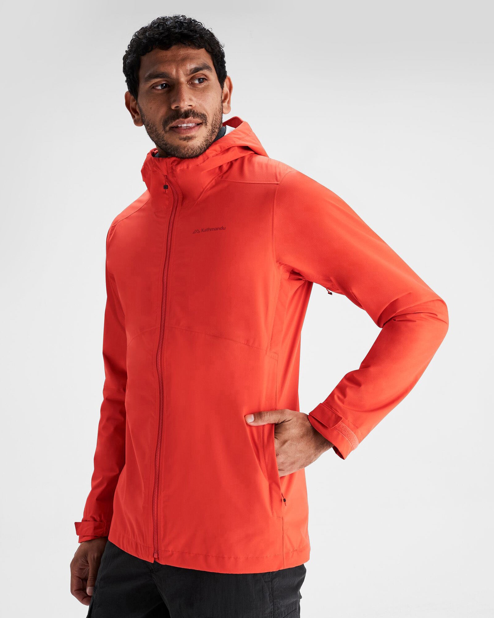 Men's Trailhead Stretch 2.5 Layer Waterproof Rain Jacket - Hut Orange | Lightweight Hiking & Outdoor Raincoat for Camping, Backpacking & Mountain Adventures