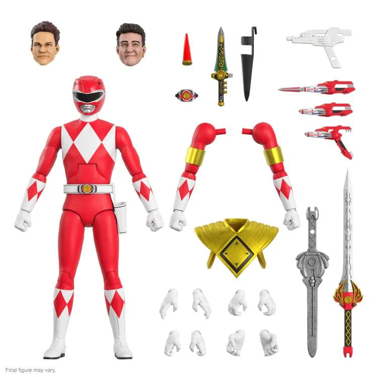 Mighty Morphin Power Rangers ULTIMATES! Red Ranger Action Figure - 6 Inch Collectible Toy for Fans, Kids & Adults - Perfect for Display, Play & Power Rangers Themed Parties