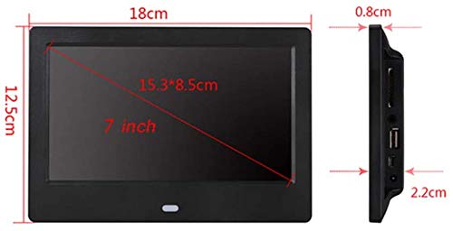 7 Inch Digital Photo Frame - 1024x600 HD IPS Display, Picture/Music/Video Player with Calendar & Alarm | Auto On/Off Timer | Perfect for Home, Office & Gift (Black)