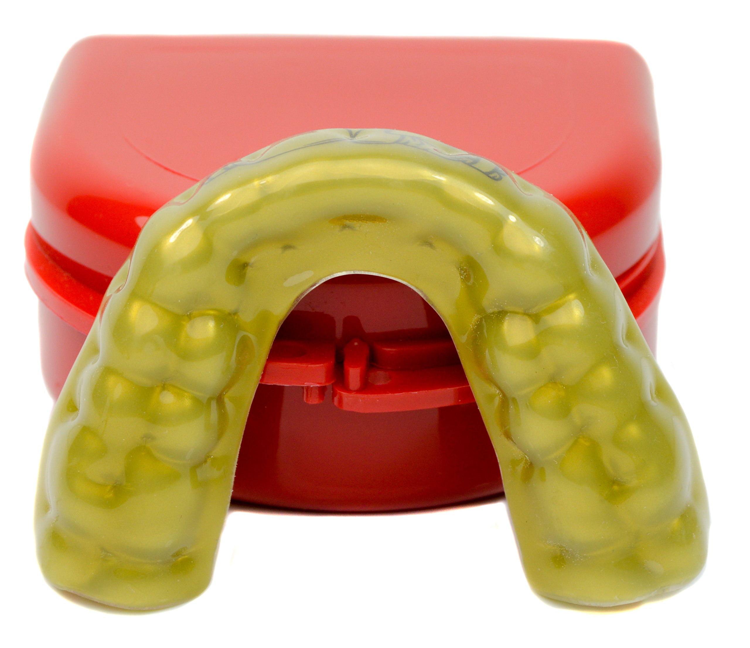 Custom Professional MMA Boxing Muay Thai Mouthguard with Gold Gloves - High Impact Protection for Fighters & Athletes - Perfect for Training, Sparring & Competition