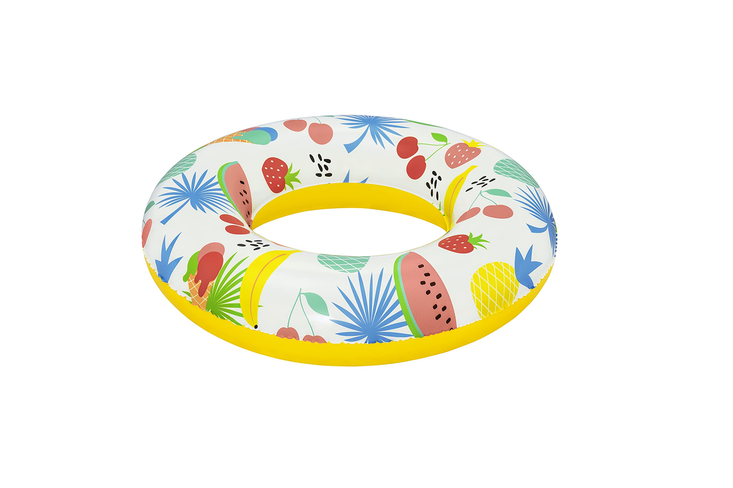 Bestway Inflatable Swimming Ring - Fruit World Design, 61 cm Diameter, Fun Pool Float for Kids & Adults, Perfect for Beach, Pool Parties & Summer Water Activities