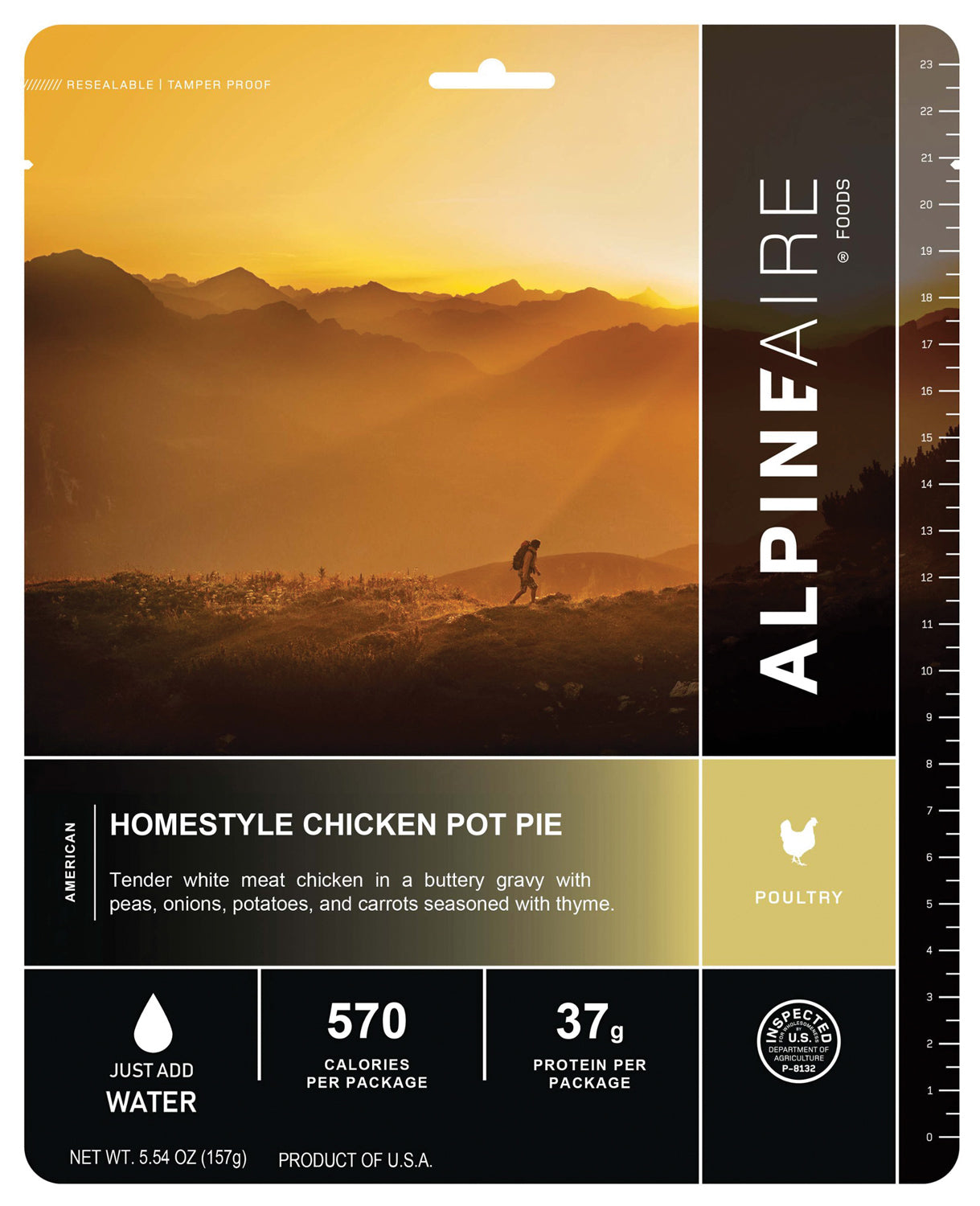 Alpine Aire Homestyle Chicken Pot Pie - Easy Classic Comfort Food | Freeze-Dried Camping & Emergency Meal | Perfect for Backpacking, Hiking & Outdoor Adventures