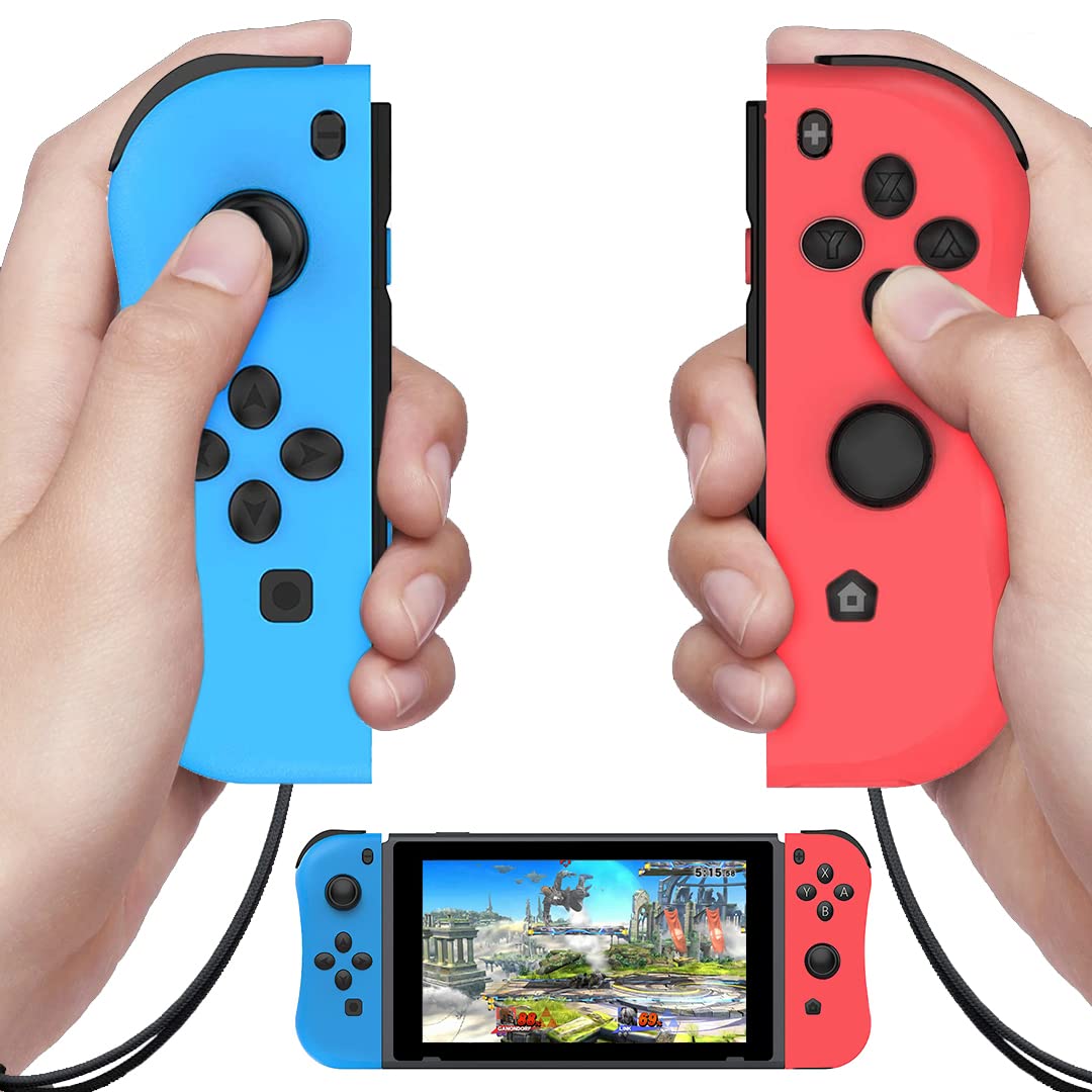 Skywin NS Switch Joy-Con Controllers - Left & Right Wireless Gamepad Replacement for Nintendo Switch (Red/Blue) - Perfect for Multiplayer Gaming, Handheld Mode & Motion Controls