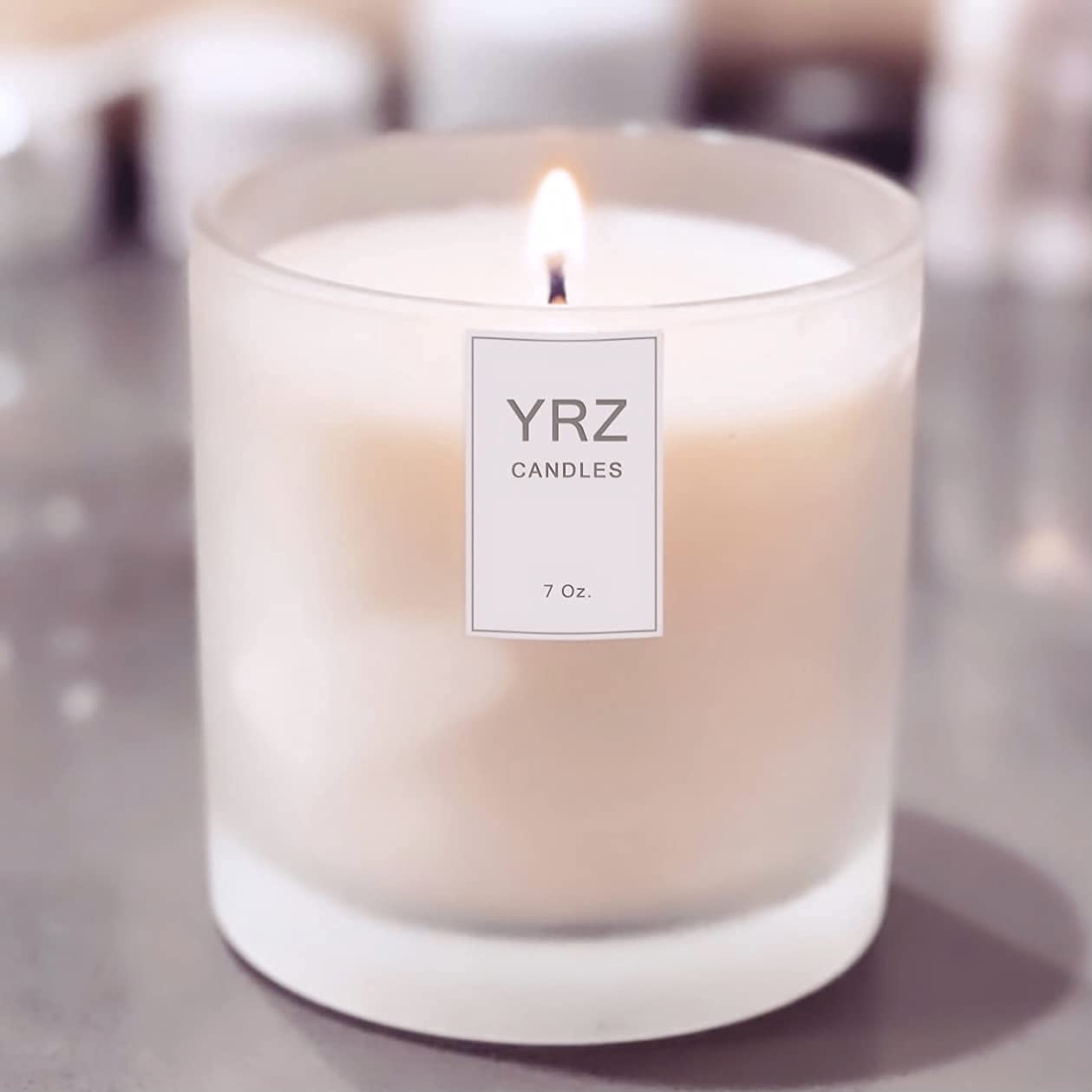 YRZ Candles - White Grapefruit, Peach & Jasmine Scented Soy Candle | Hand-Poured in Los Angeles | 45-Hour Burn Time | 7 Oz Jar | Perfect for Relaxation, Spa Days & Home Decor
