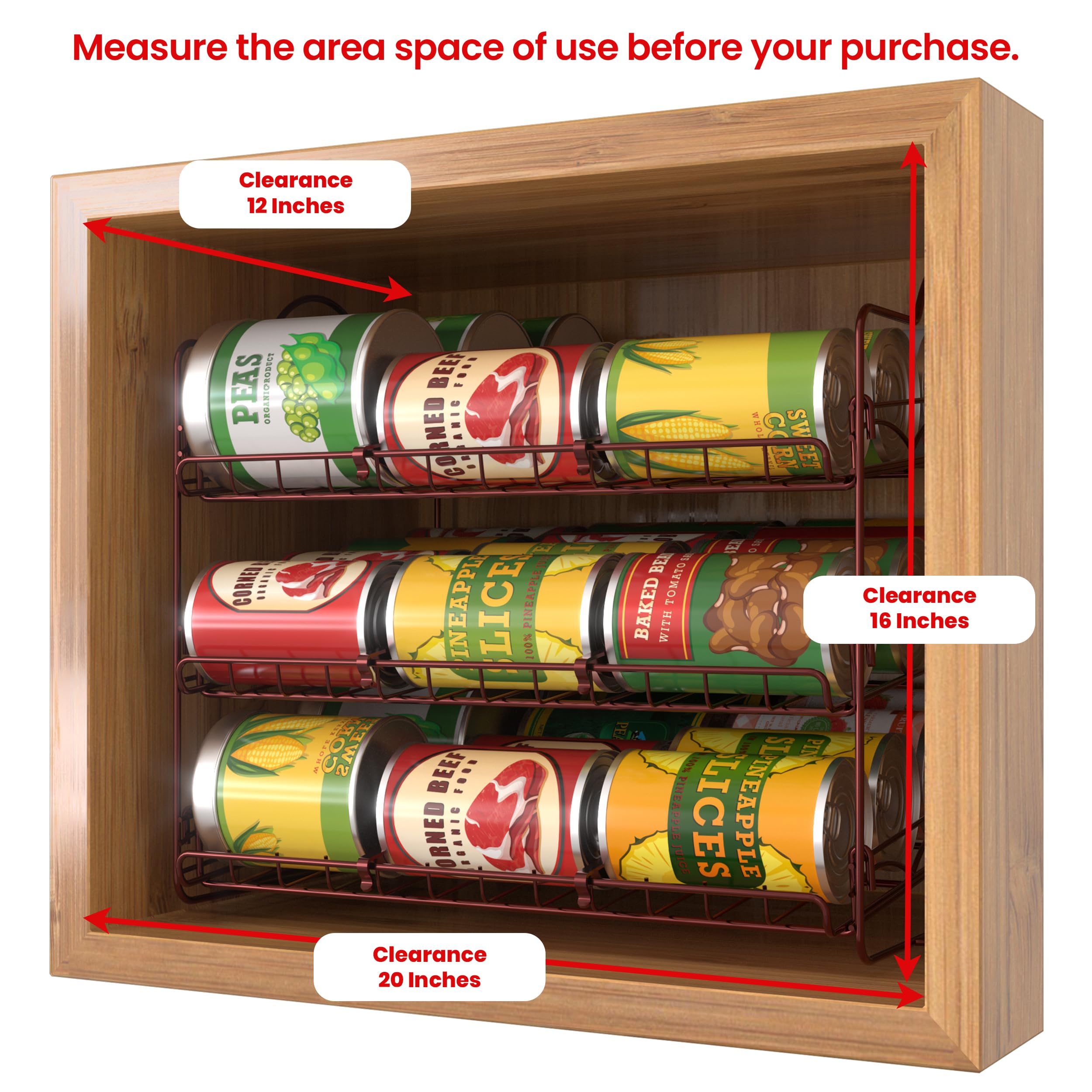 Utopia Kitchen Stackable Can Organizer for Pantry & Cabinet Storage - Holds 36 Cans, Space Saving Shelf Organizer in Antique Gold - Perfect for Kitchen Organization & Food Storage Solutions