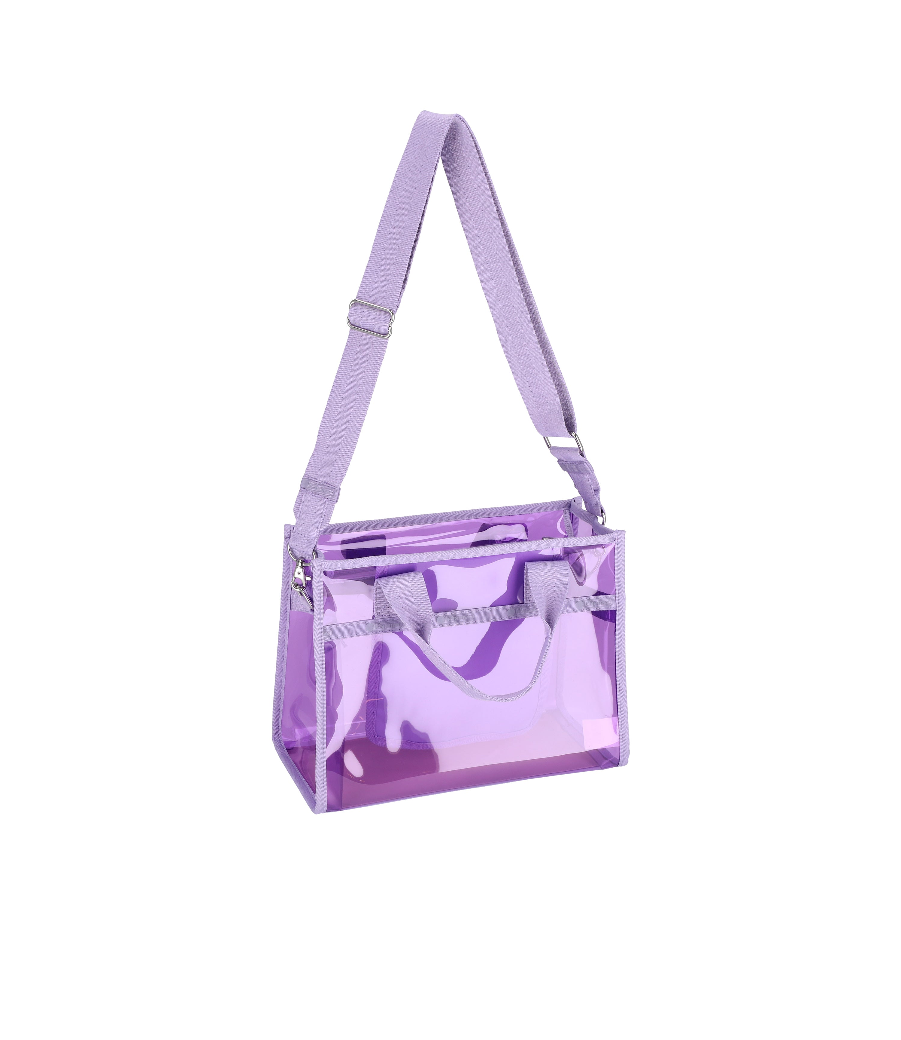 Clear Medium Top Handle Tote Bag - Stylish PVC Transparent Shoulder Bag for Women - Perfect for Work, Travel, Beach & Shopping