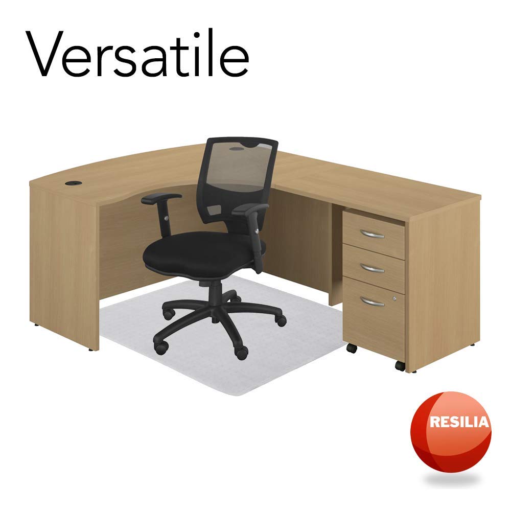 Resilia Clear Office Desk Chair Mat for Low Pile Carpet - 47