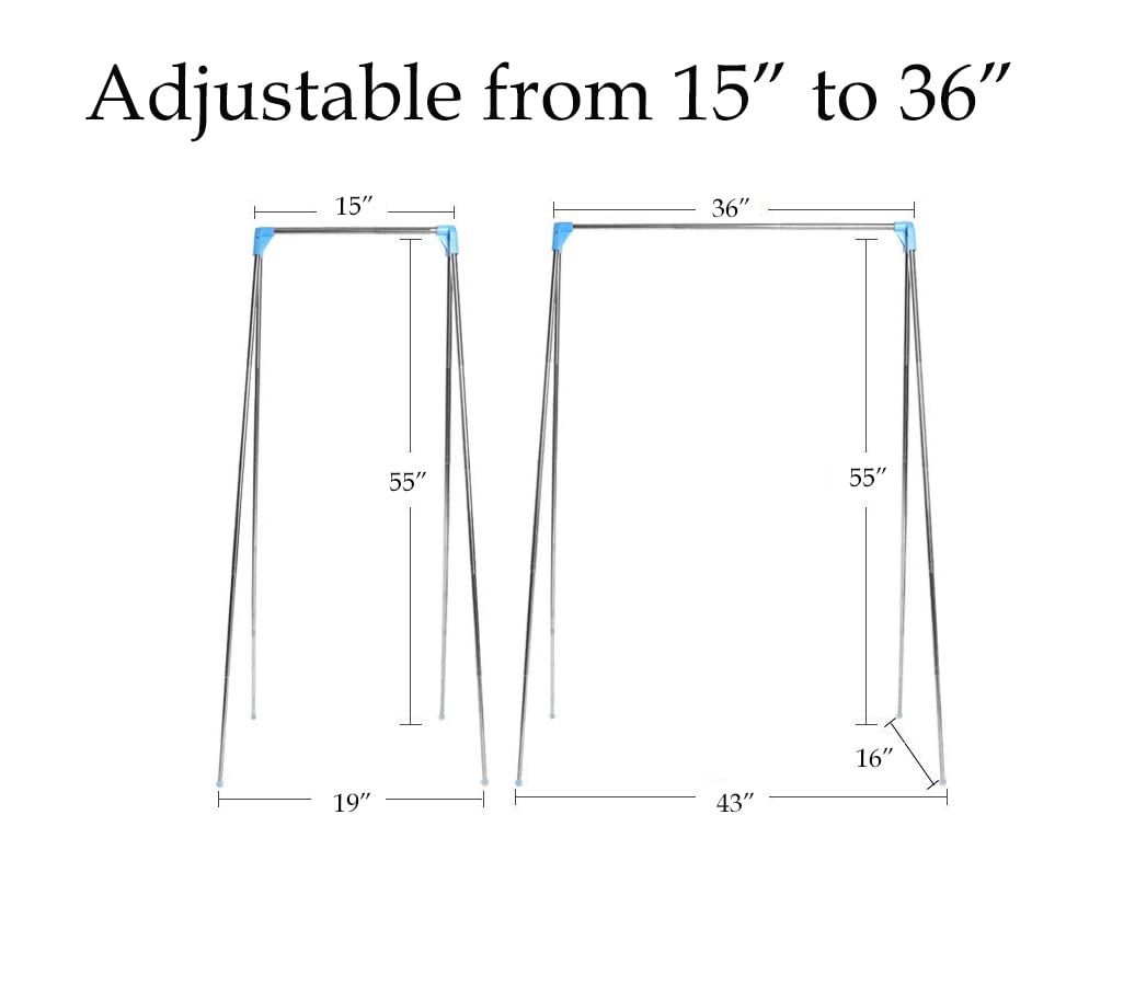 Portable Garment Rack - Extra Compact & Lightweight Foldable Clothes Drying Rack for Travel, Camping, Laundry, Dance | Indoor & Outdoor Use | Enhanced Longer & Thicker Design | Perfect for Small Spaces, Dorms, Apartments & On-the-Go Drying