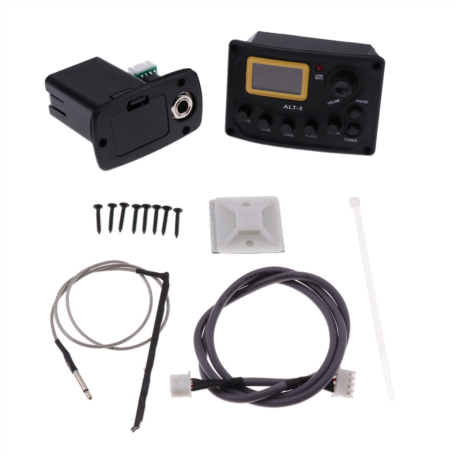 Acoustic Guitar Pickup Set with EQ & Tuner - Piezo Transducer for Folk & Classical Guitars | Perfect for Live Performances & Studio Recording