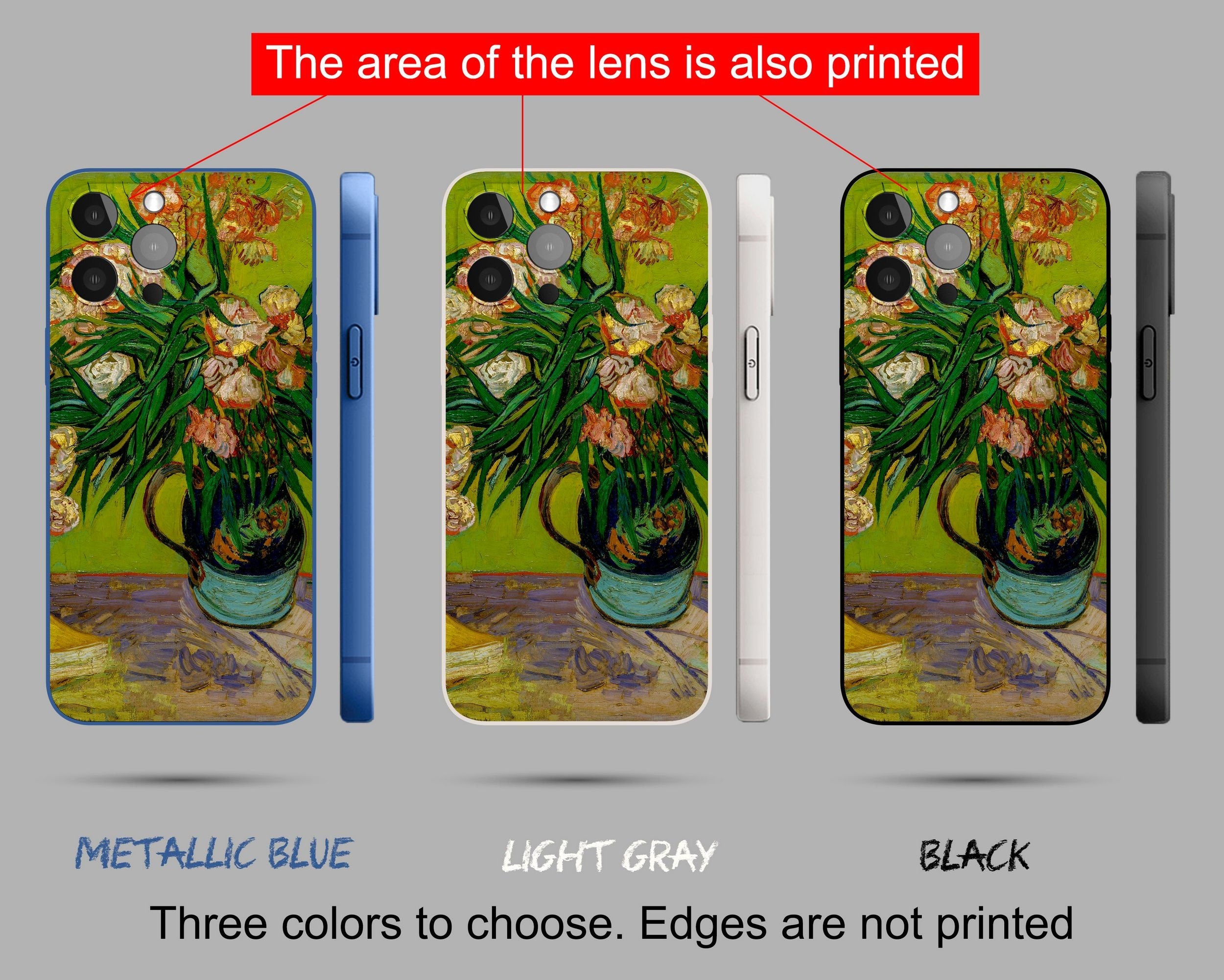 Vincent Van Gogh Oleanders Painting iPhone 14 Case - Compatible with iPhone 11, XS, 8 Plus - Protective Designer Phone Cover for Art Lovers - Perfect for Daily Use, Travel & Gifts