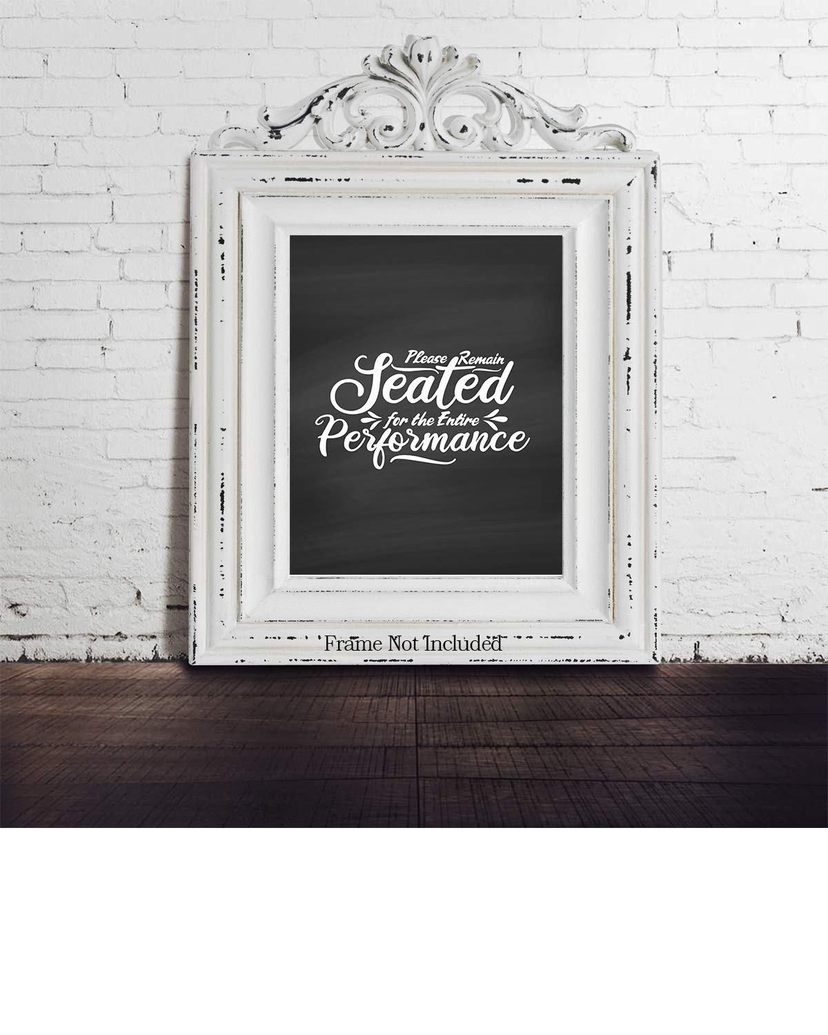 Please Remain Seated for the Entire Performance Wall Art Print - 32x40 Inch Unframed Canvas Poster - Modern Bathroom Decor & Powder Room Wall Decor - Perfect for Home, Office or Gift Giving