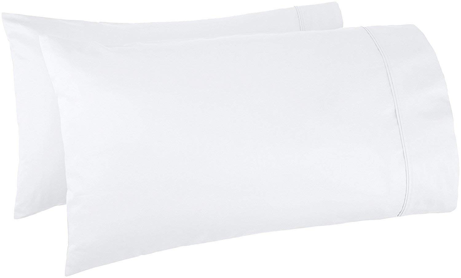 Luxury 100% Cotton Pillowcase Set - 400 Thread Count, 2-Piece Standard Size, White - Soft & Breathable for Ultimate Comfort - Perfect for Bedroom, Hotel, or Travel Use