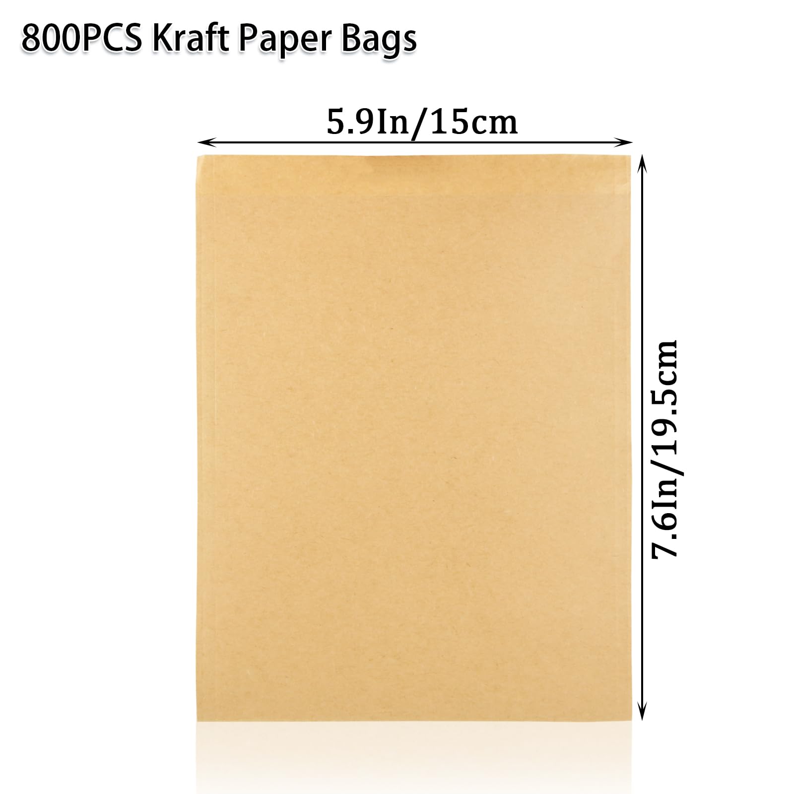 800 Pack 8x6 Inch Wax Paper Sandwich Bags - Greaseproof, Food Safe Bakery Bags for Cookies, Candies, Snacks & More | Perfect for Picnics, Lunchboxes & Party Favors