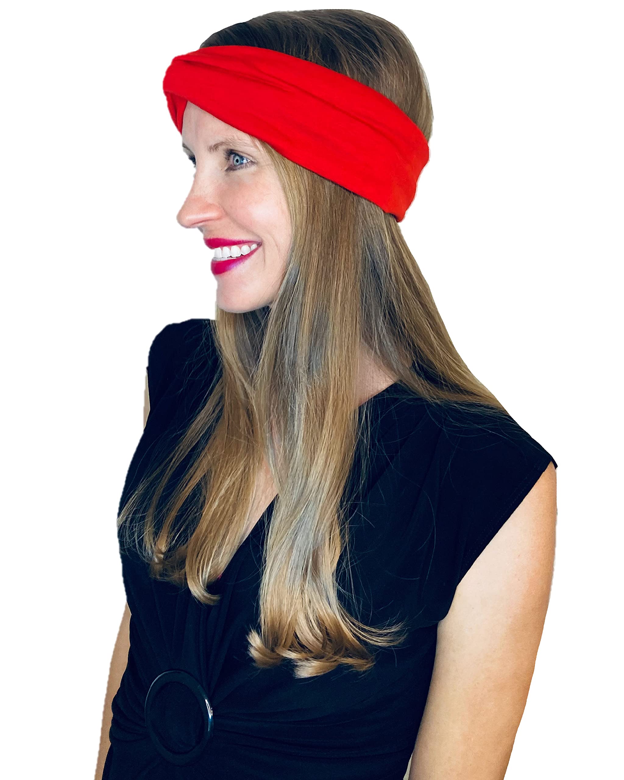 Elegant Red Twist Headbands for Women - Fashionable Hair Accessories for Work, Parties & Everyday Wear