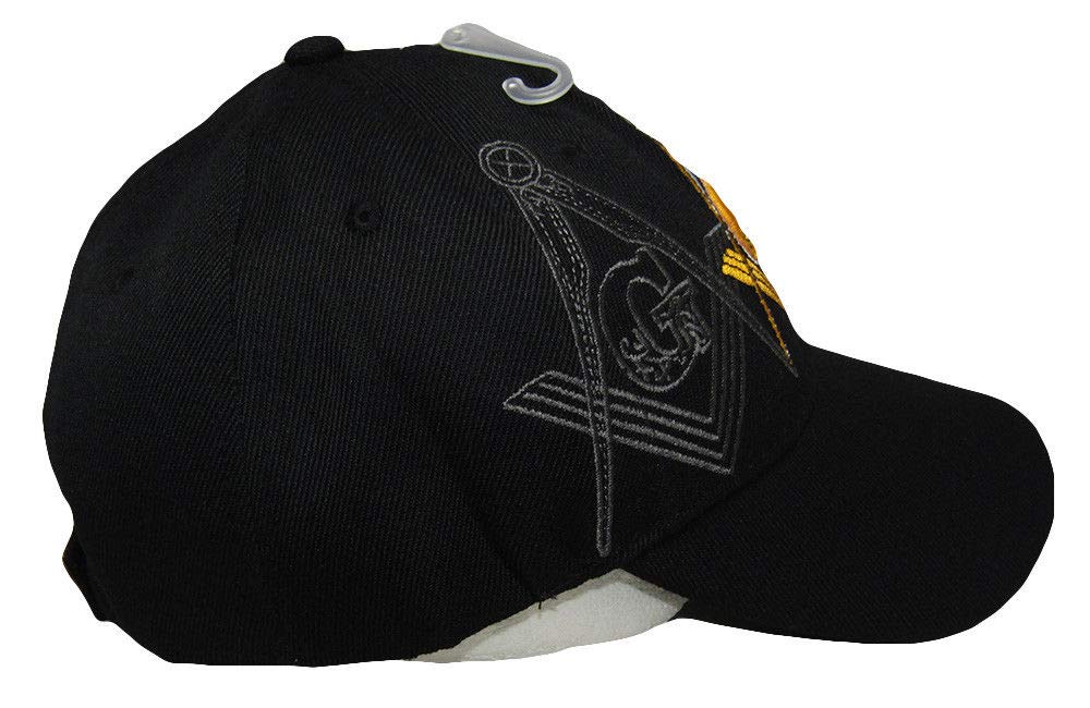 Freemason Lodge Hat - Black & Gold Embroidered Masonic Cap for Men | Perfect for Lodge Meetings, Ceremonies & Brotherhood Events