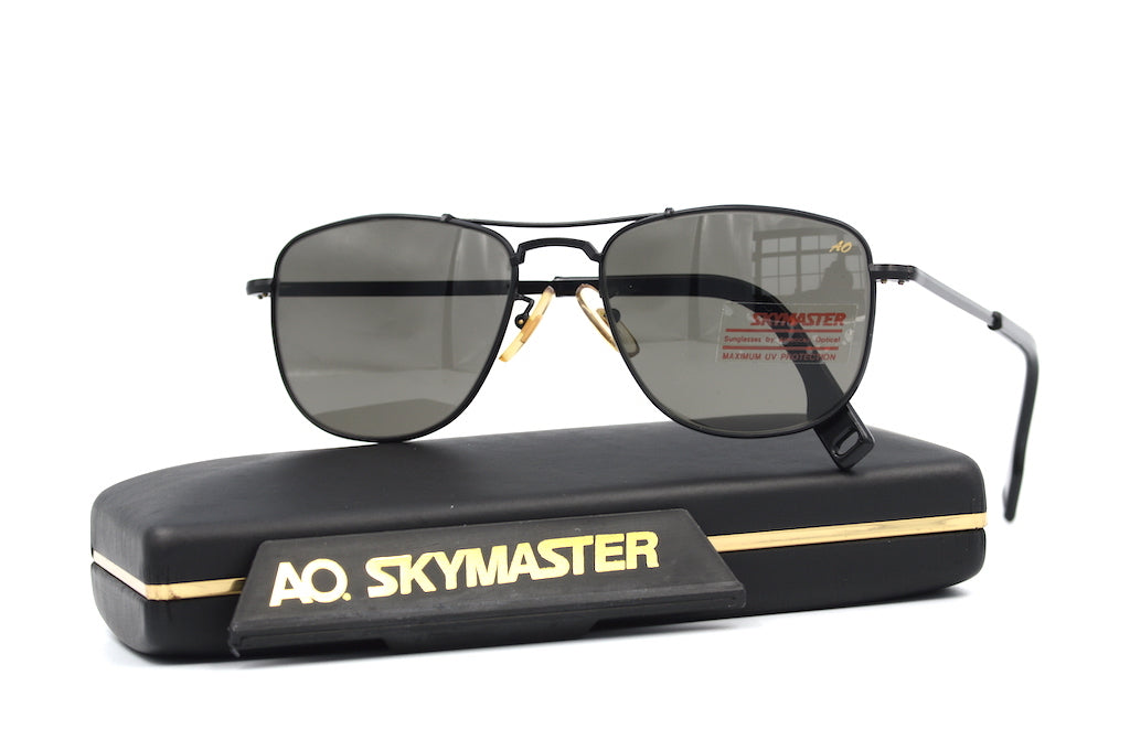 American Optical Skymaster Pilot Black Sunglasses - Classic Aviator Style for Men & Women - UV Protection, Lightweight & Durable - Perfect for Driving, Flying, Outdoor Adventures & Fashion