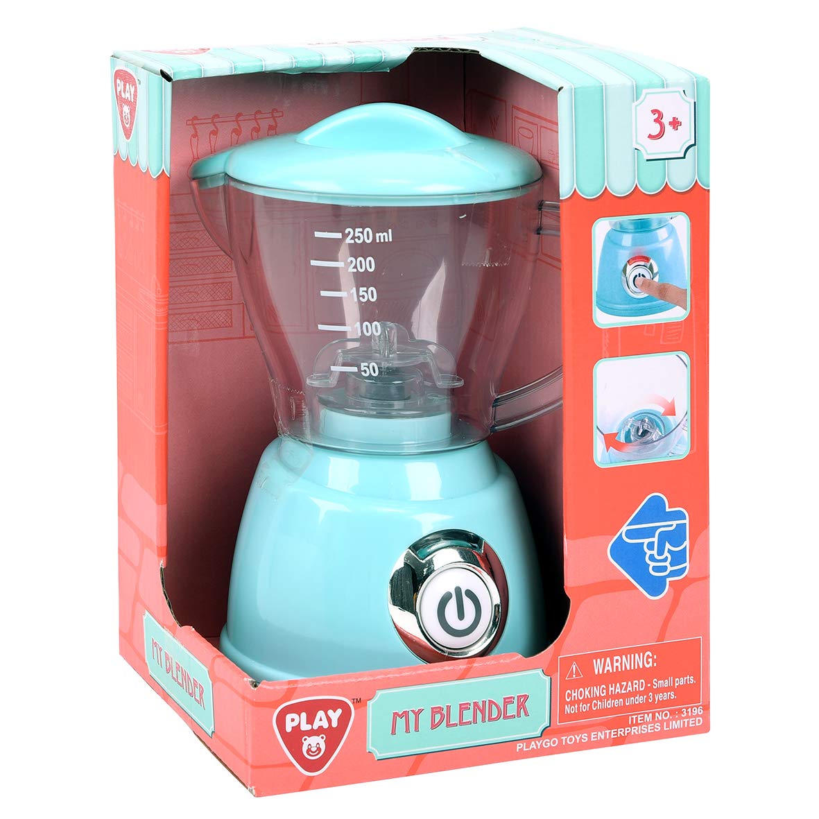 PlayGo Constructive Playthings Toy Kitchen Blender Set - Pretend Play Mixing Appliances for Kids Ages 3+ | Fun Educational STEM Toy for Imaginative Cooking & Role Play Scenarios