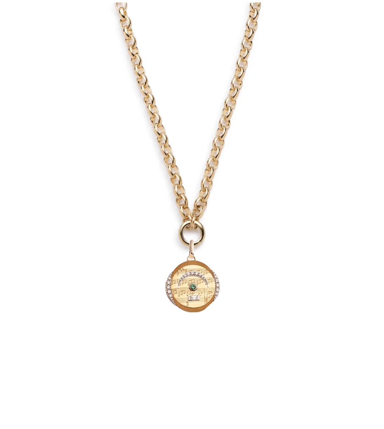 Pause Internal Compass Heavy Open Belcher Chain Necklace - Vintage Chunky Gold Chain Jewelry for Women, Layered Necklace for Boho Style & Everyday Wear