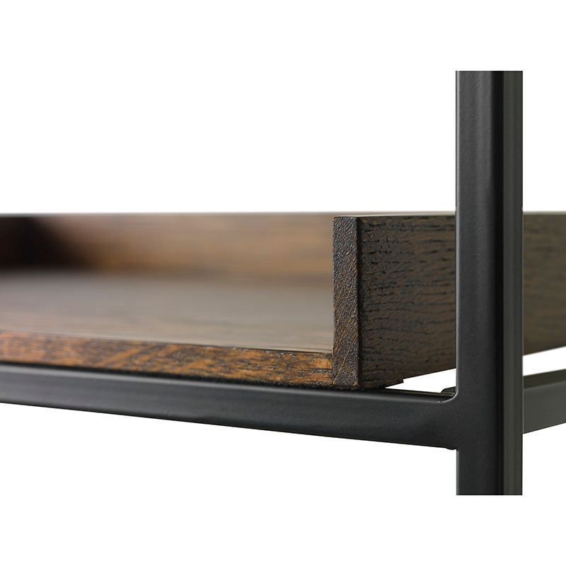 RIVOLI 1.8M Display Unit - Modern Smoked Oak & Black Bookshelf for Living Room, Office & Bedroom Storage
