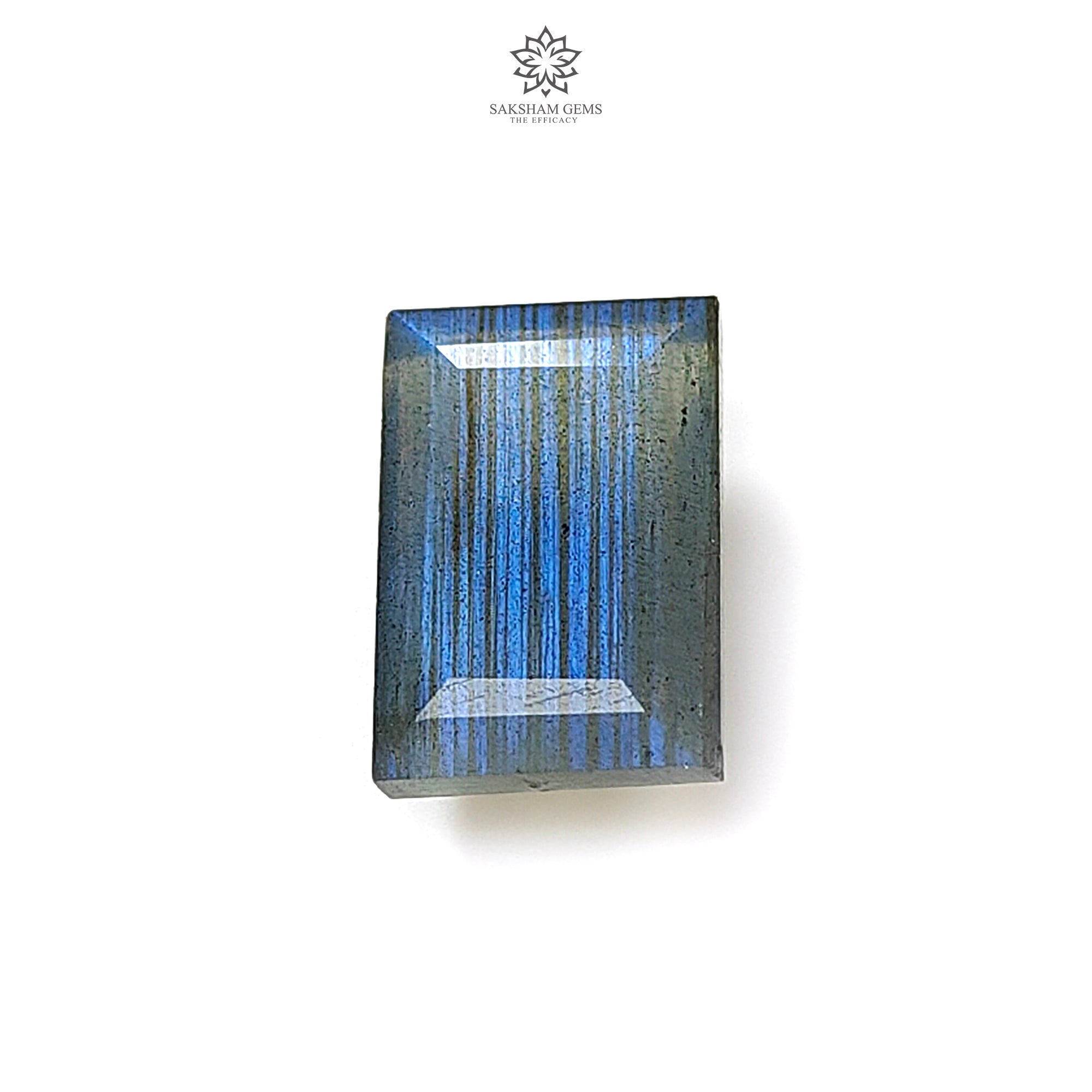 6.70cts Natural Untreated Blue Labradorite Baguette - Rainbow Flashing Fancy Cut Gemstone for Jewelry Making (14x9mm) | Perfect for Rings, Necklaces & Earrings