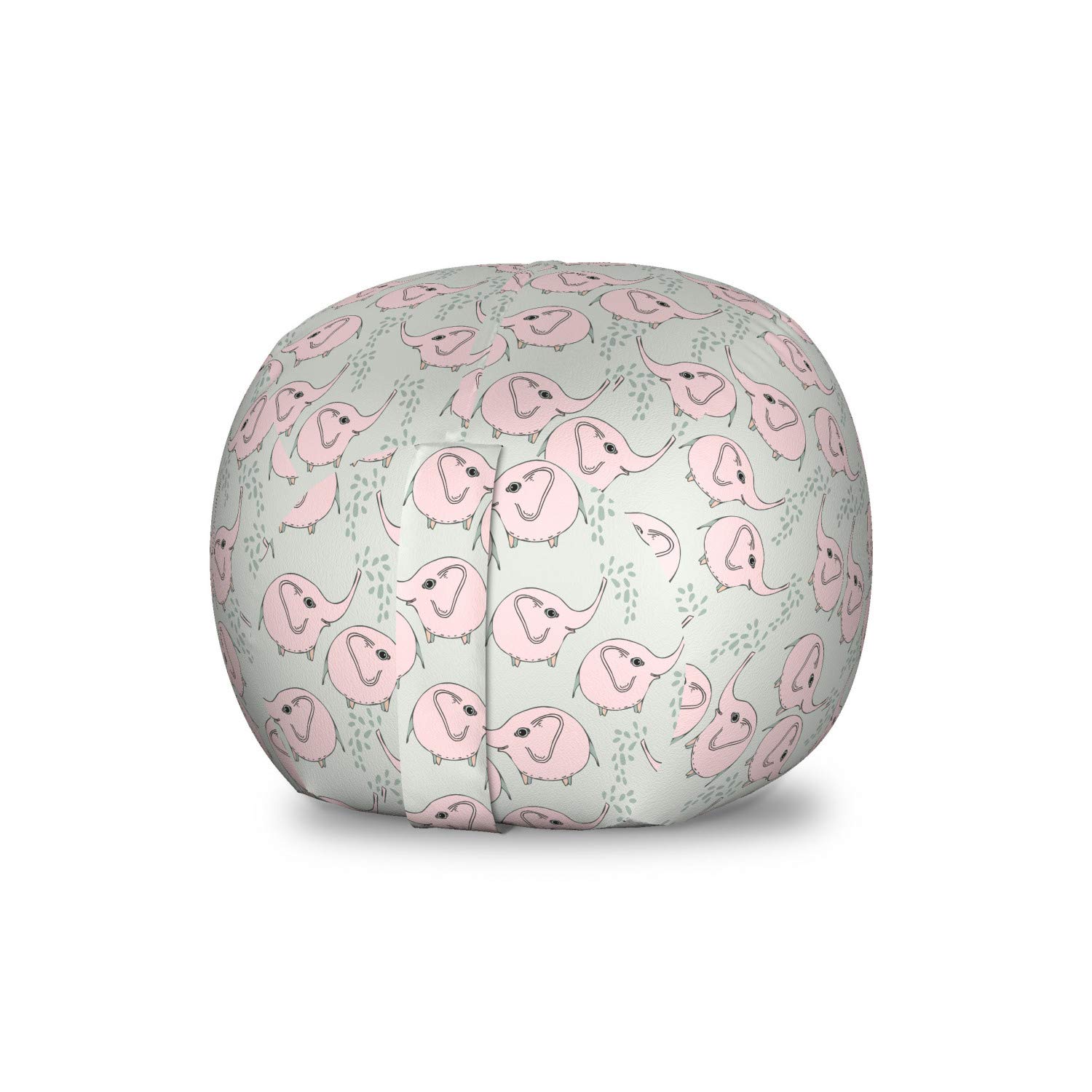 Ambesonne Pastel Storage Toy Bag Chair - Cartoon Celebration Playroom Themed Stuffed Animal Organizer - Washable Small Size Rose Pearl - Perfect for Kids' Room, Nursery & Playroom Organization