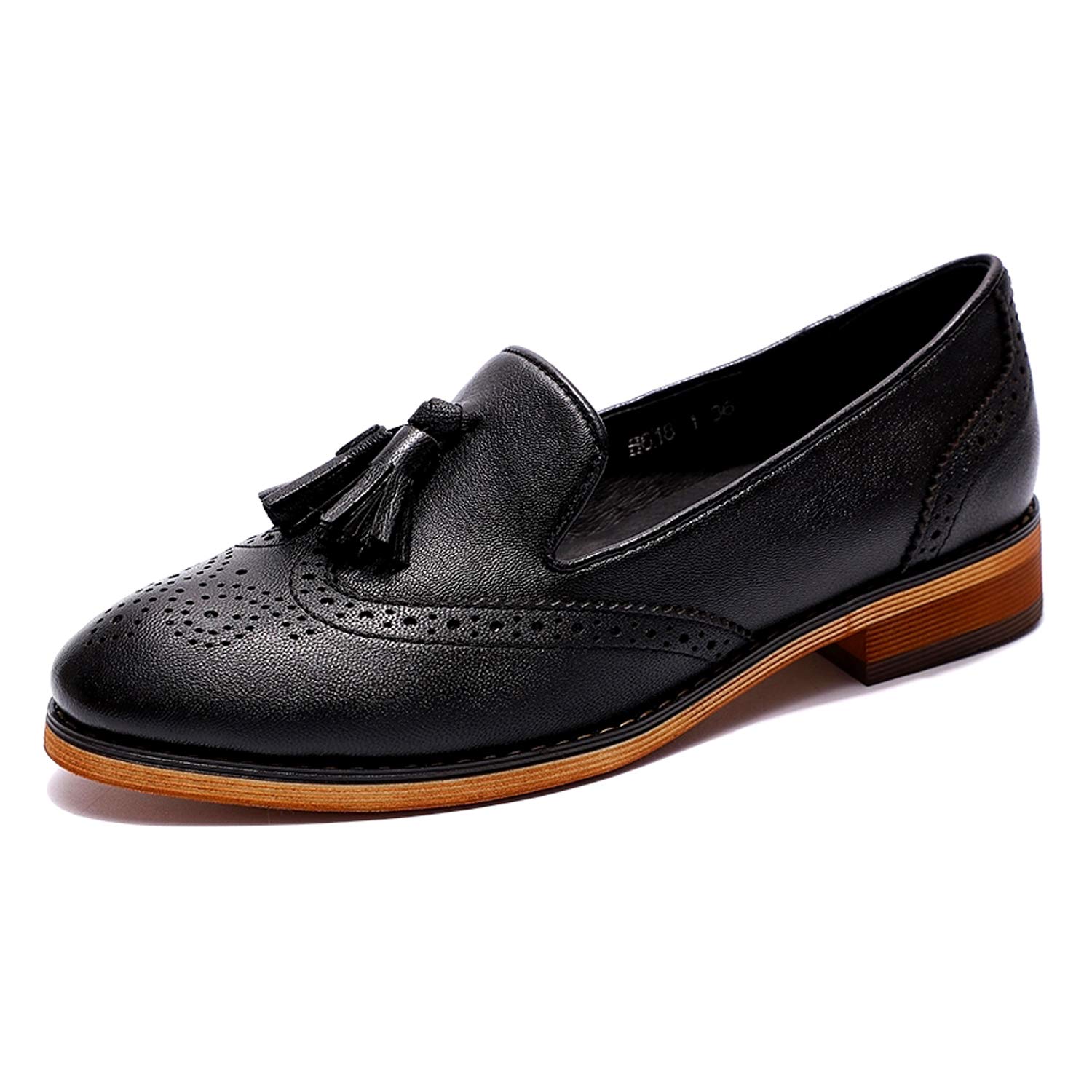 Mona Flying Women's Genuine Leather Penny Loafers Slip-On Flats - Comfortable Casual & Office Shoes for Ladies - Perfect for Work, Business Meetings & Everyday Wear