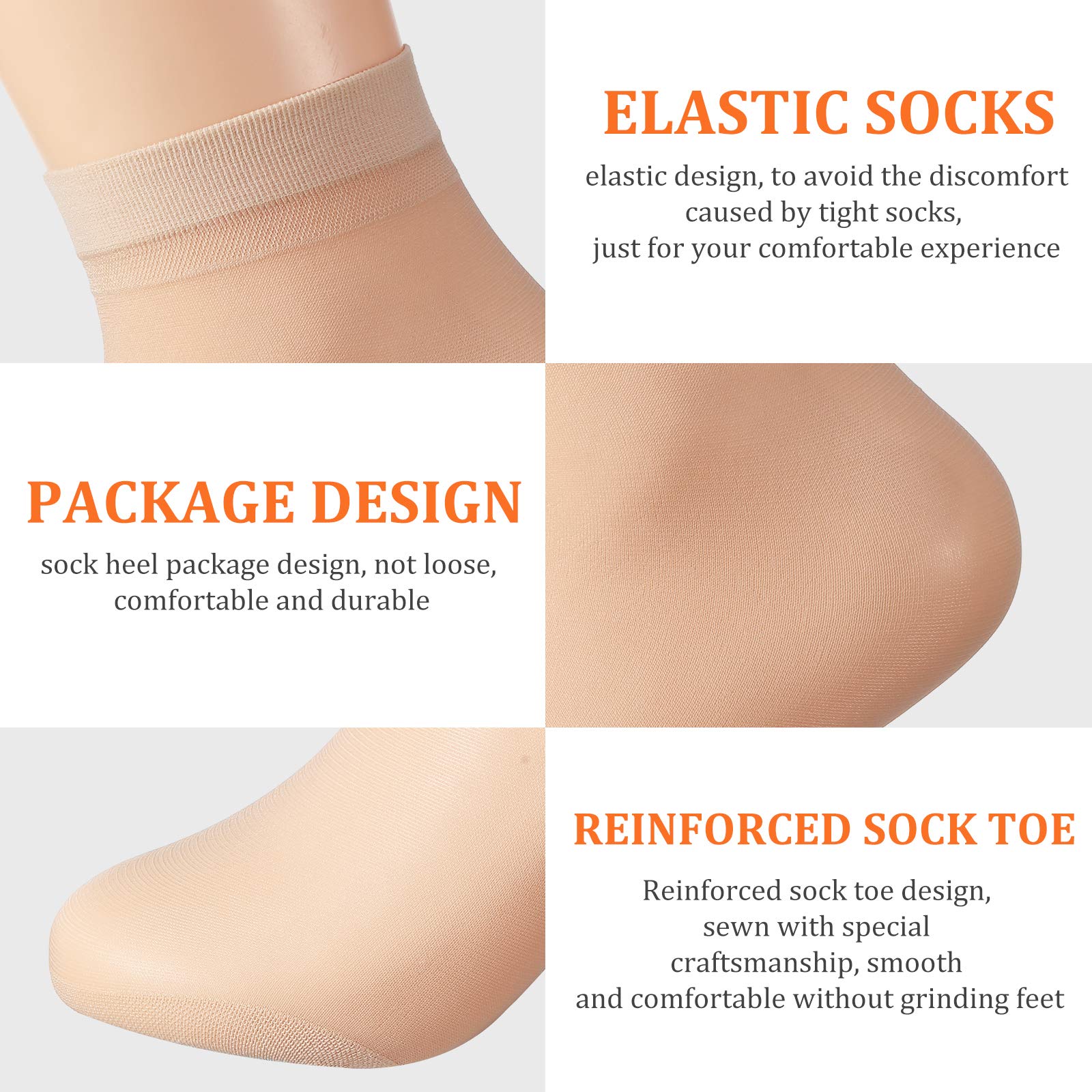 Geyoga 40 Pairs Women's Sheer Nylon Socks - Breathable Ankle Socks, Soft & Silky Short Socks for Everyday Wear, Work, Yoga & Casual Outfits