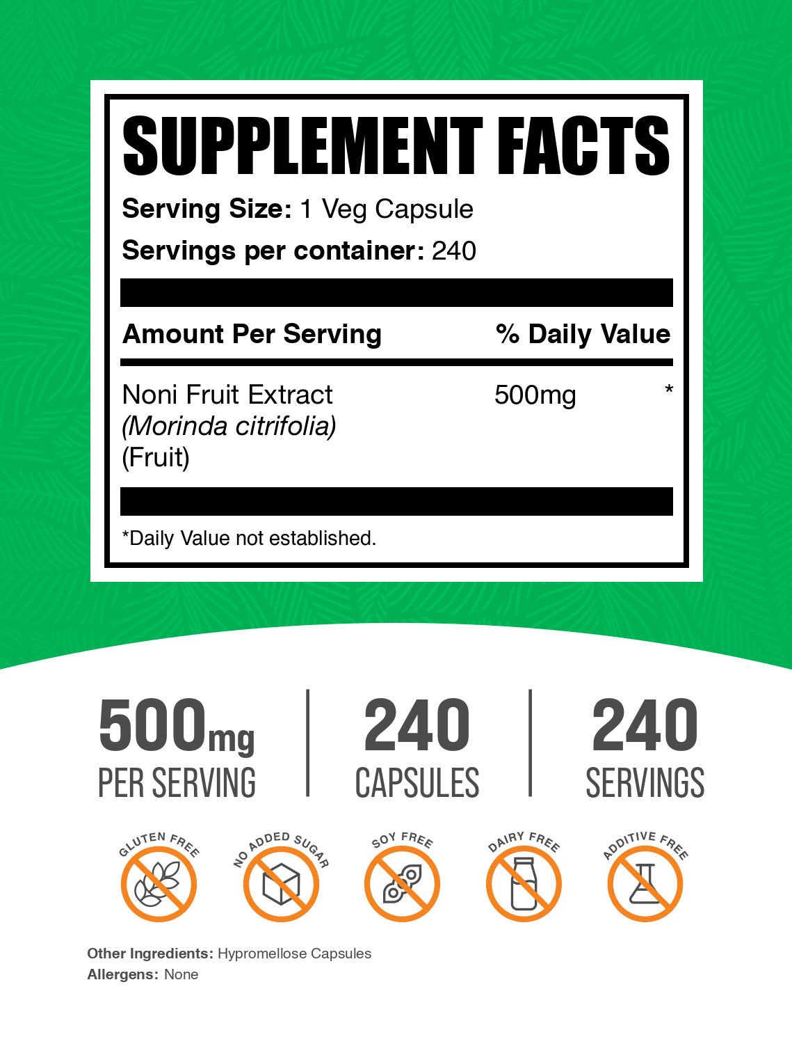 Pure Noni Fruit Extract Capsules 1000mg - Natural Immune Support & Antioxidant Boost - Vegan, Non-GMO Supplement for Energy & Wellness - Perfect for Daily Health Routine & Detox