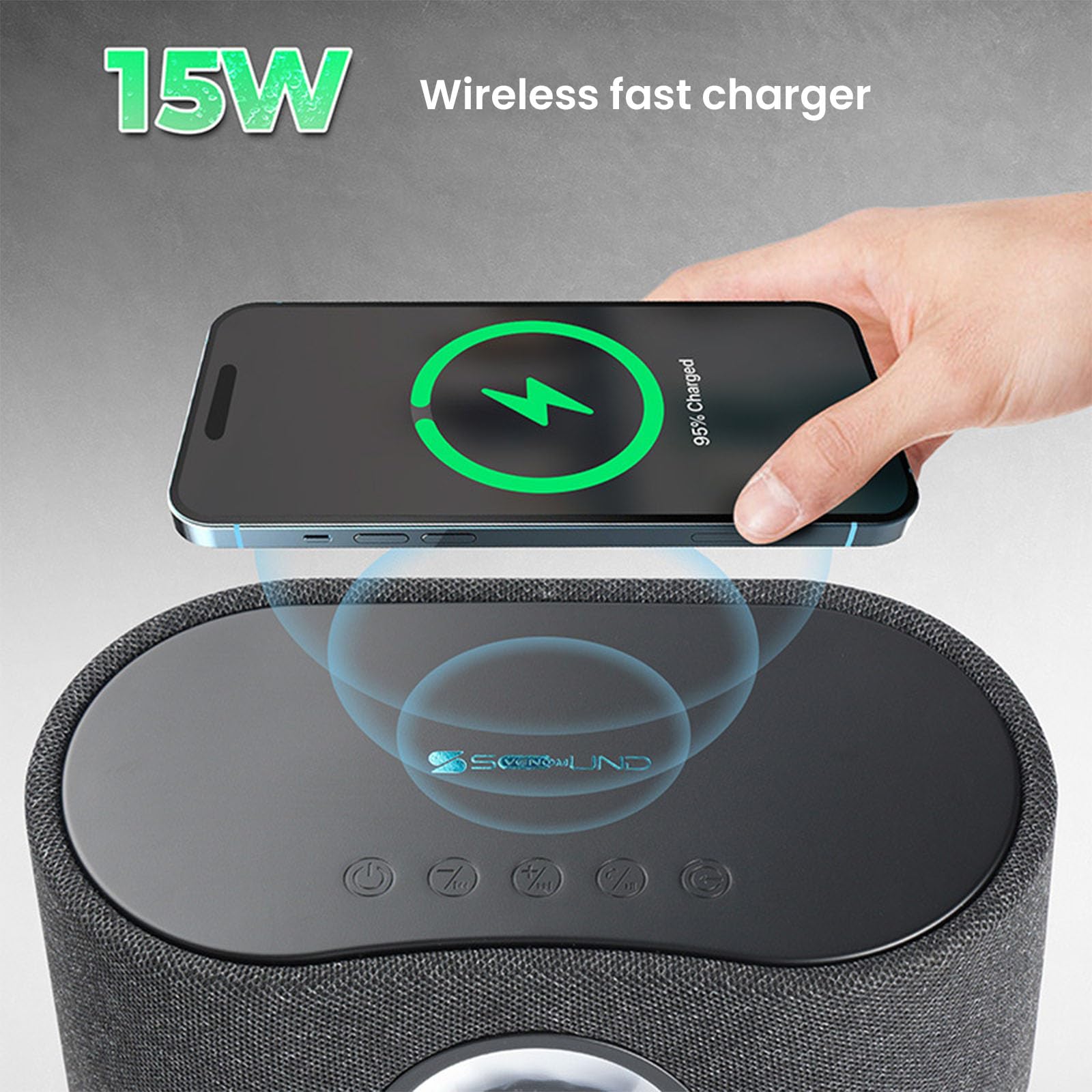 GIVOKE 15W Wireless Bluetooth Speaker with Ferrofluid Dancing Light & Phone Charger - 3 Modes Magnetic Liquid Toy, Desktop Decor for Home/Office/Party (Black) | Perfect for Music Lovers & Tech Enthusiasts