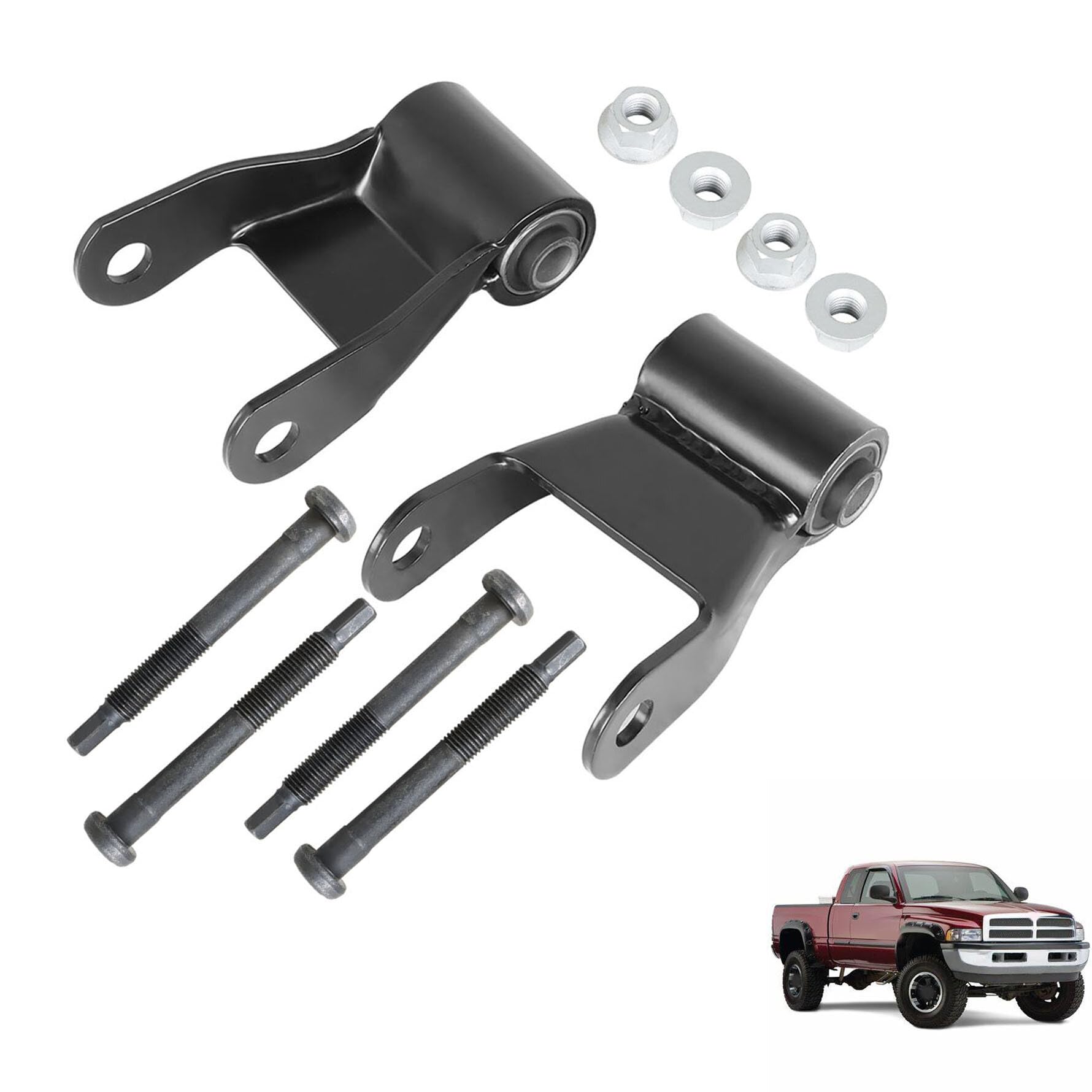Munirater Rear Leaf Spring Shackle Replacement for 1994-2002 Dodge Ram 2500 3500 - Heavy Duty 3 Inch Wide Suspension Upgrade - Perfect for Off-Roading, Towing & Truck Load Enhancement