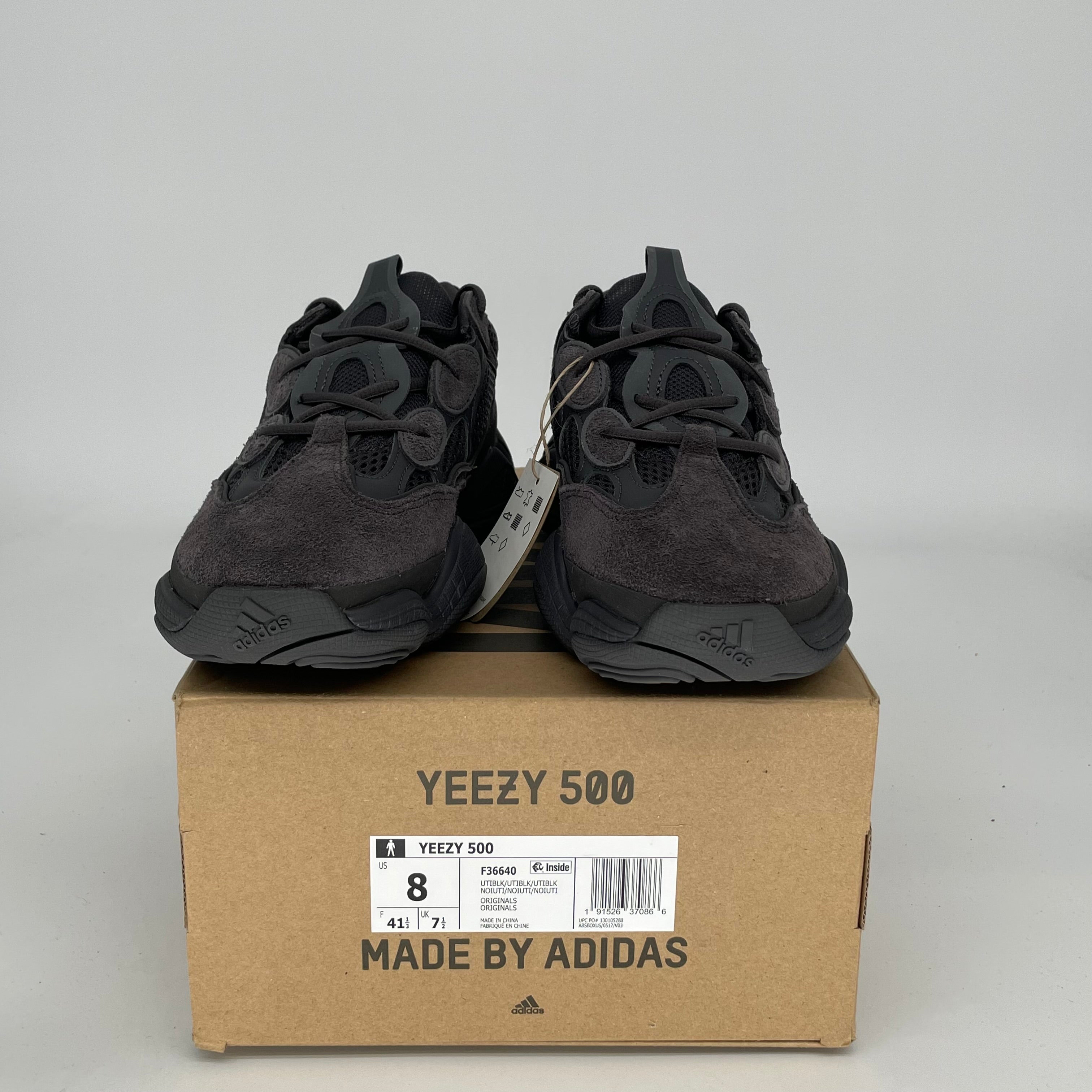 Adidas Yeezy 500 Utility Black Men's Sneakers Size 8 | F36640 | Comfortable Running Shoes for Casual Wear & Street Style