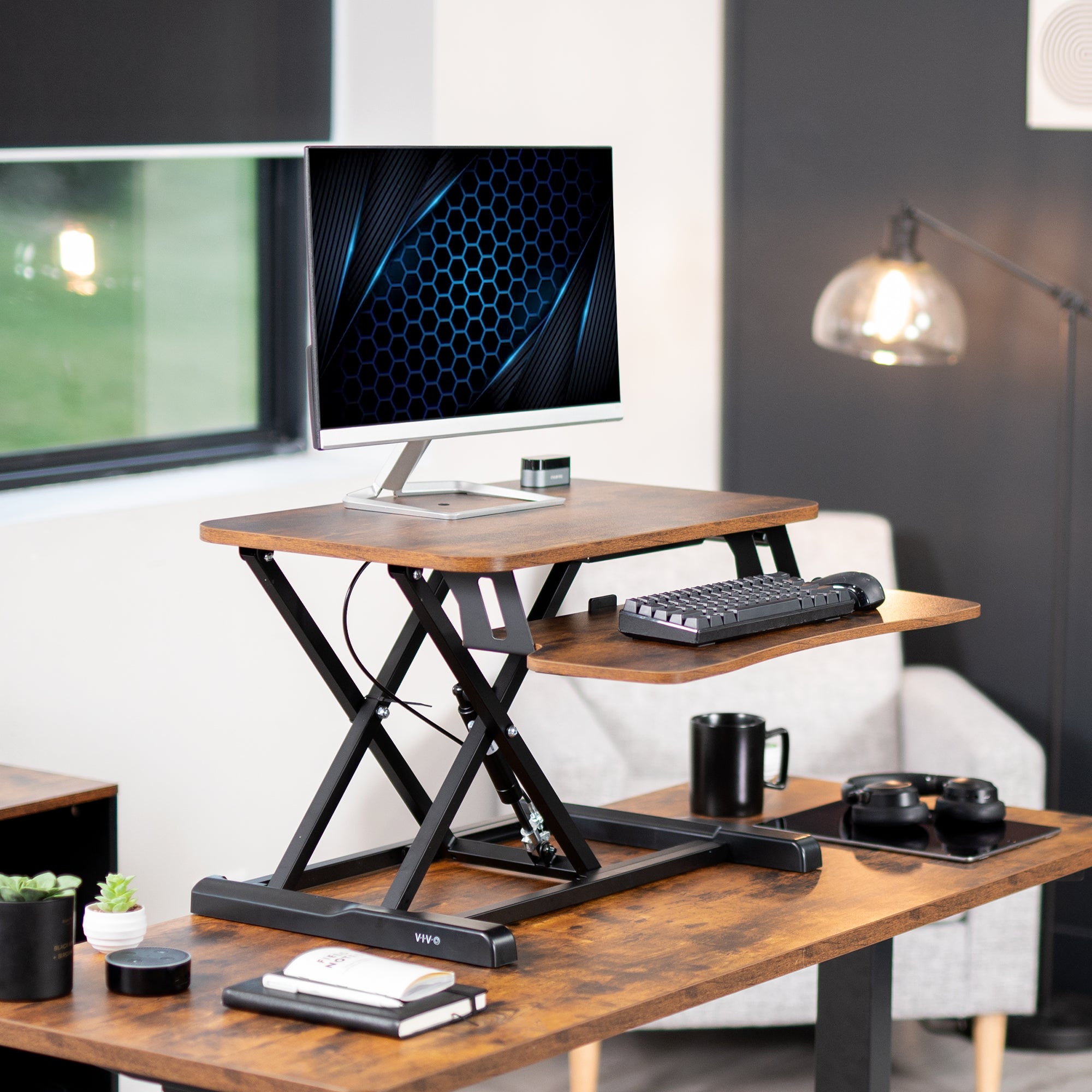 Adjustable K Series Standing Desk Converter - Ergonomic Height Riser for Home & Office Workspace - Perfect for Work from Home, Study, and Gaming