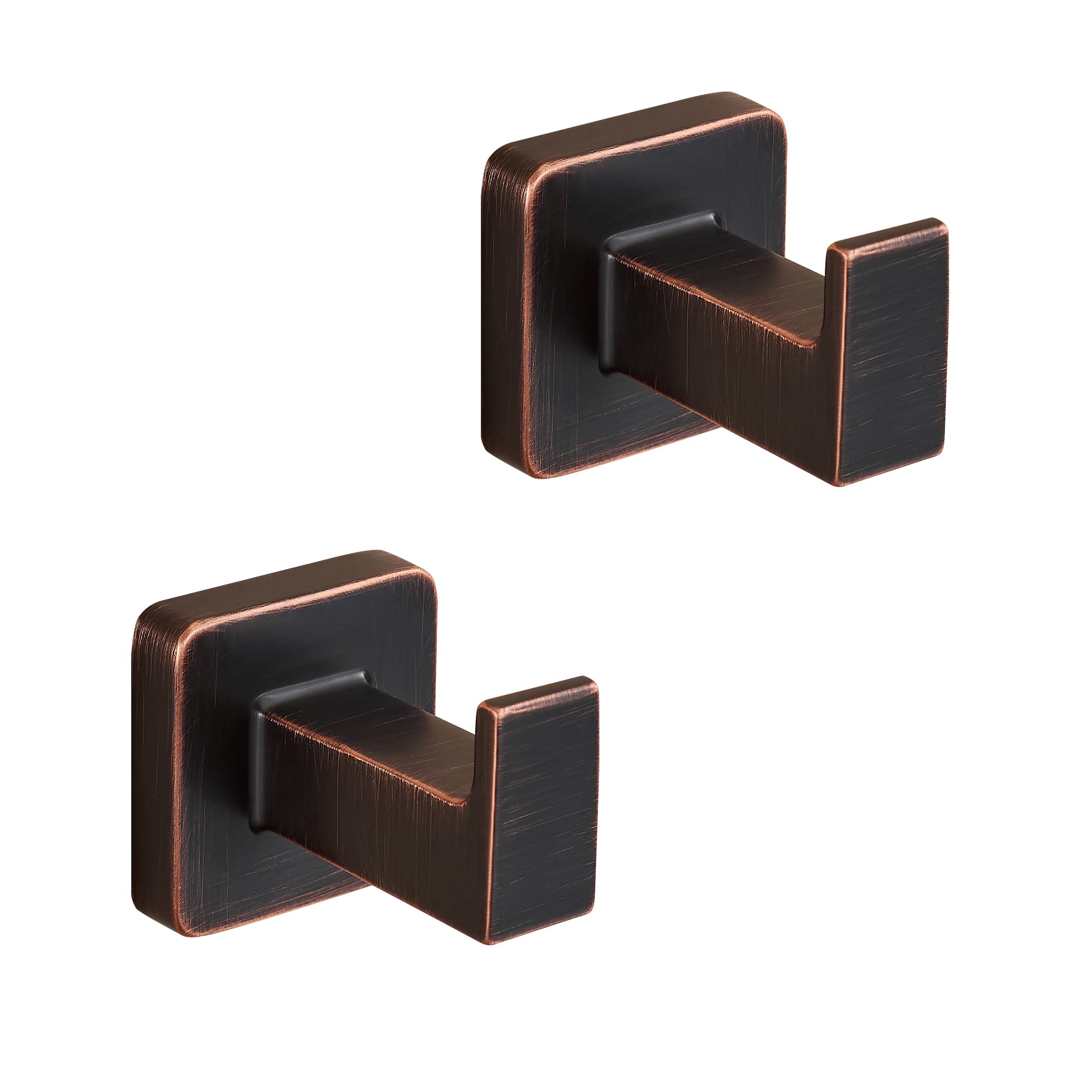 Bronze Towel Hooks - Wall Mounted Bathroom Hooks (2-Pack) for Robes & Coats