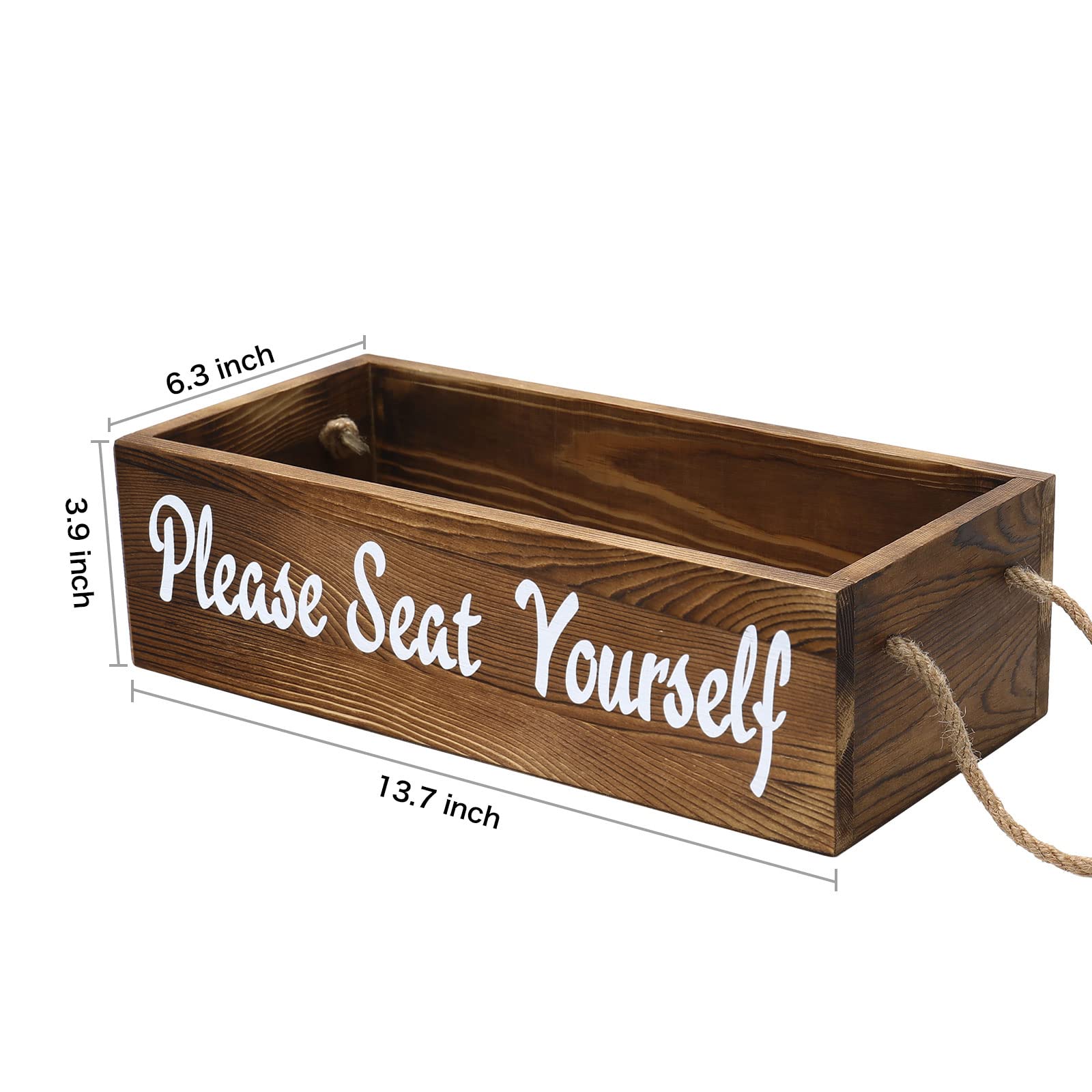 MEGREZ Rustic Wooden Toilet Paper Holder - Farmhouse Bathroom Decor for Home & Kitchen