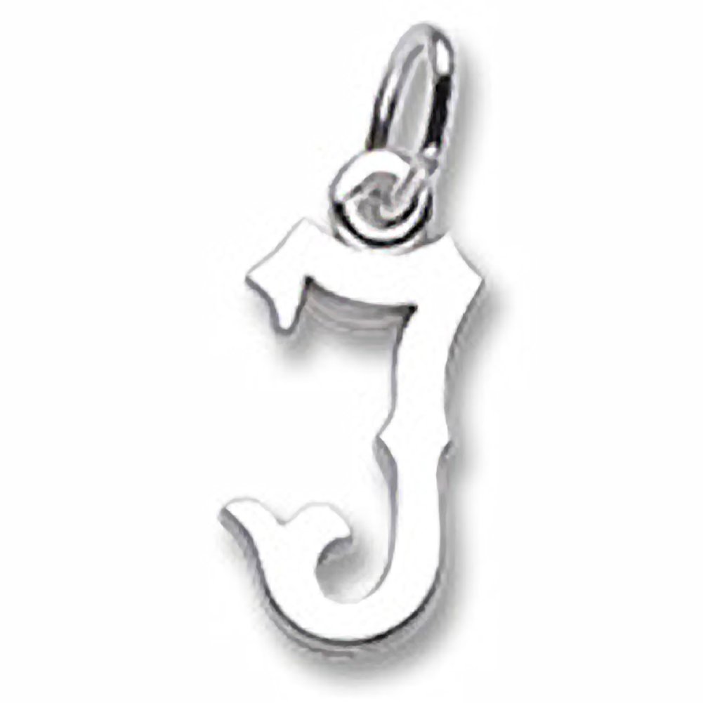 Initial Letter J Charm - Sterling Silver Alphabet Pendant for Bracelets & Necklaces - Perfect for Personalized Jewelry, Gifts, and Name Necklaces