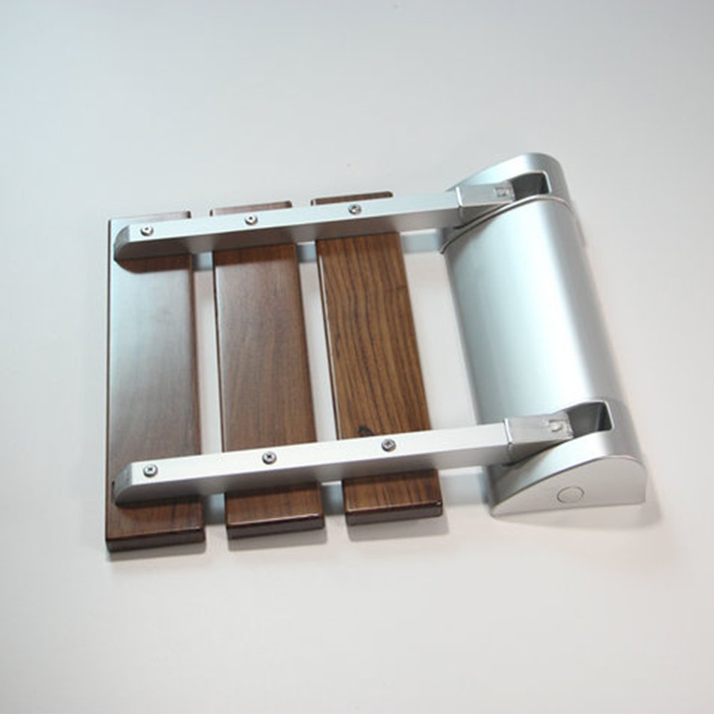 Foldable Teak Wood Shower Seat - Wall Mounted Bathroom Bench with 350lb Capacity - Space Saving Collapsible Shower Chair for Elderly & Disabled - Perfect for Small Bathrooms, Bathtubs and Tight Spaces